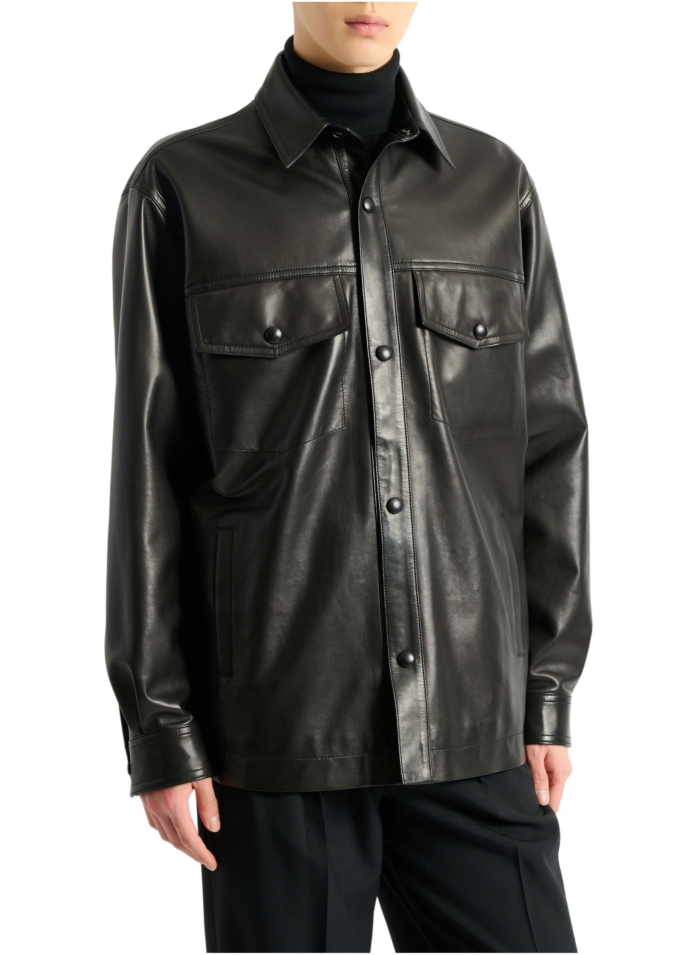 Surchemise en cuir BALMAIN Noir