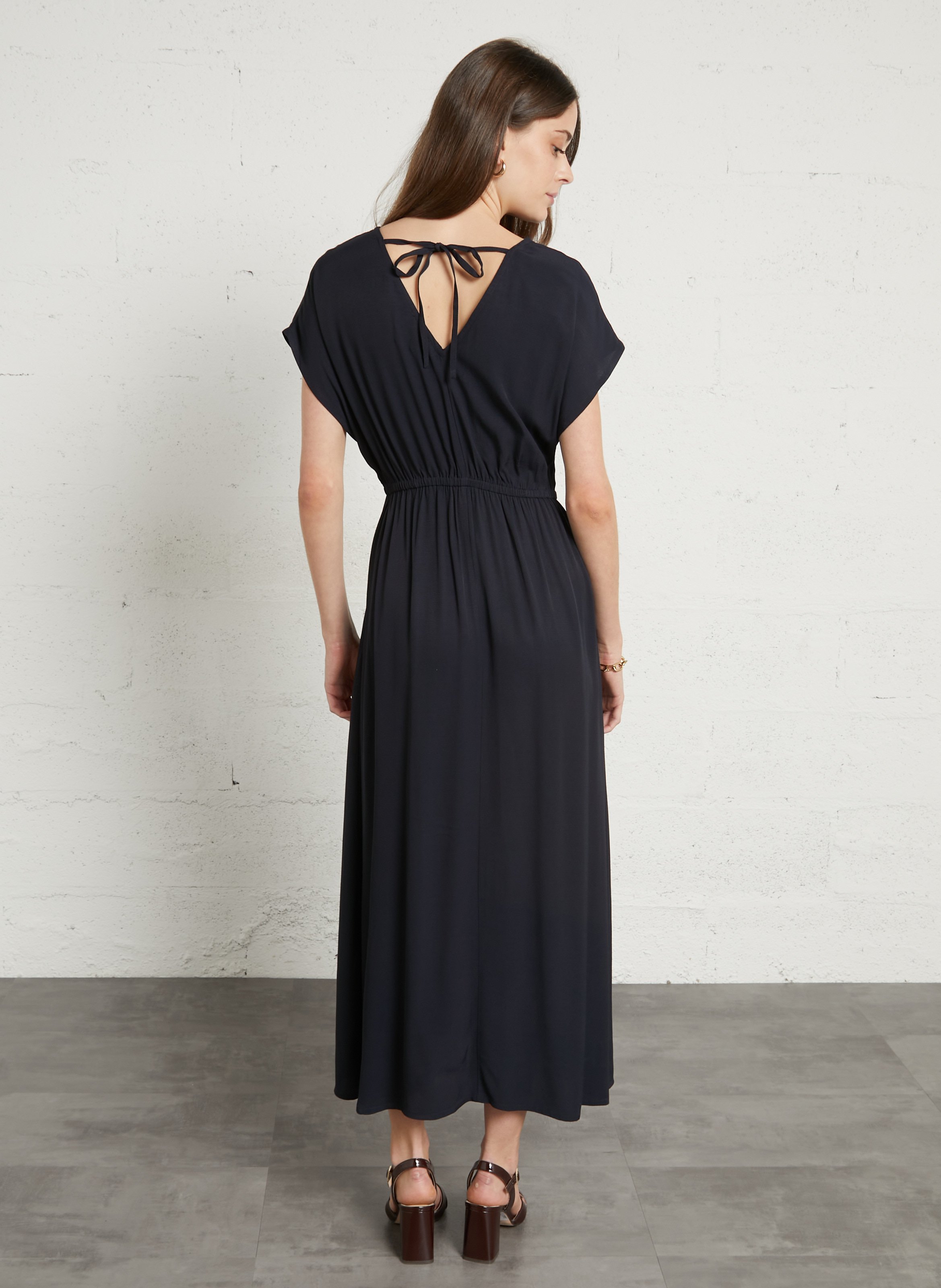 Robe longue col v bloom MAISON 123 Bleu