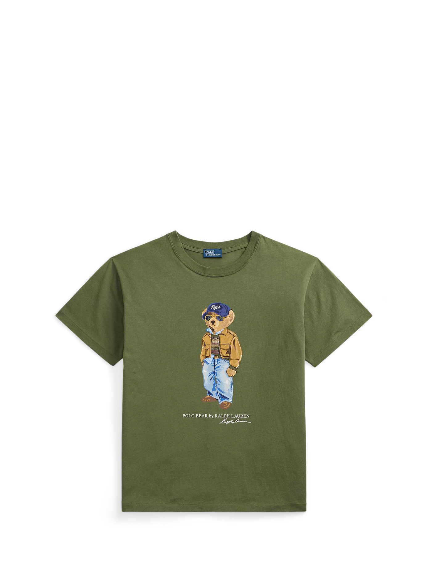 T-shirt imprimé à col rond en coton POLO RALPH LAUREN Vert