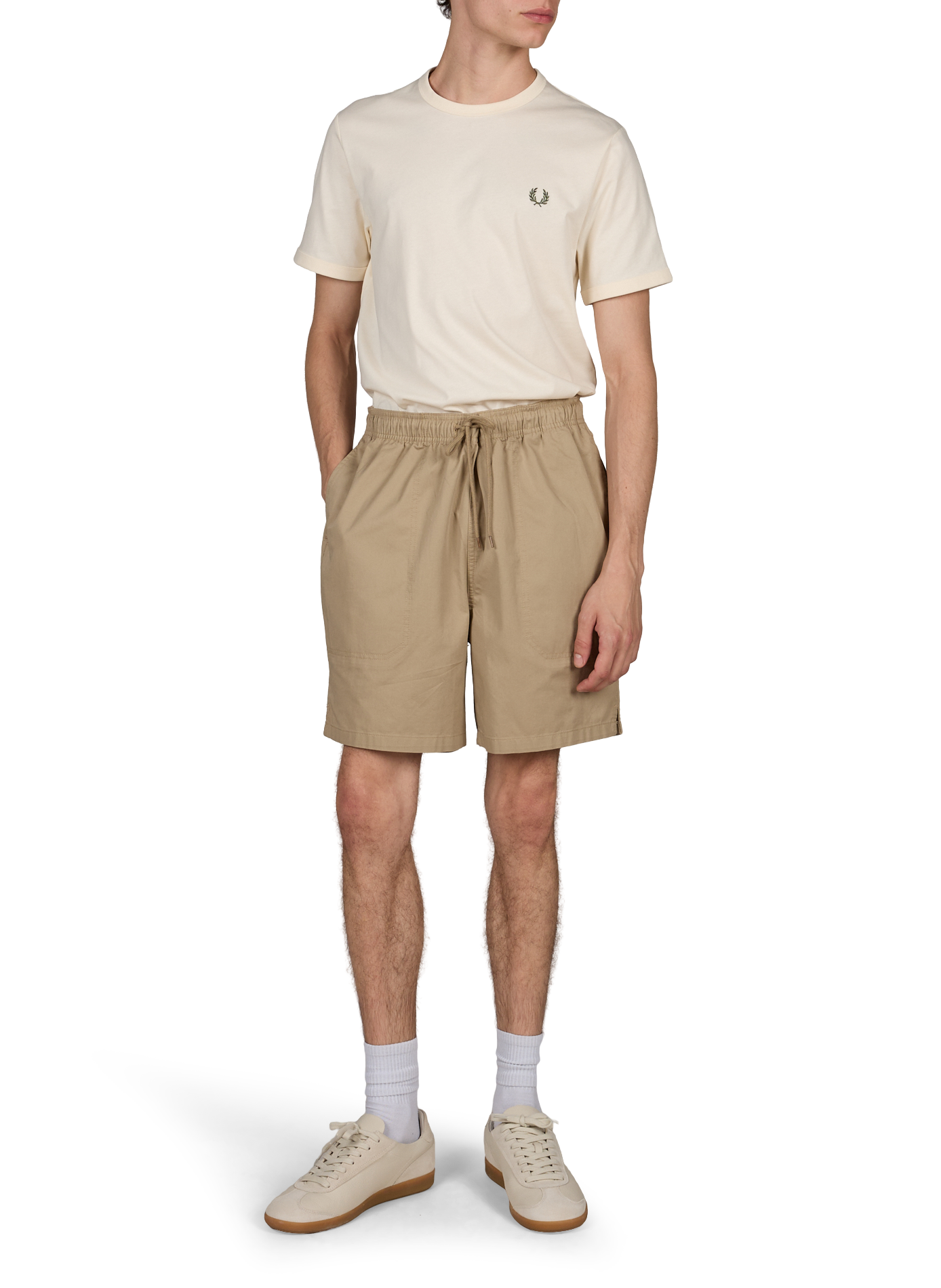 T-shirt with contrasting edges | Beige FRED PERRY Men