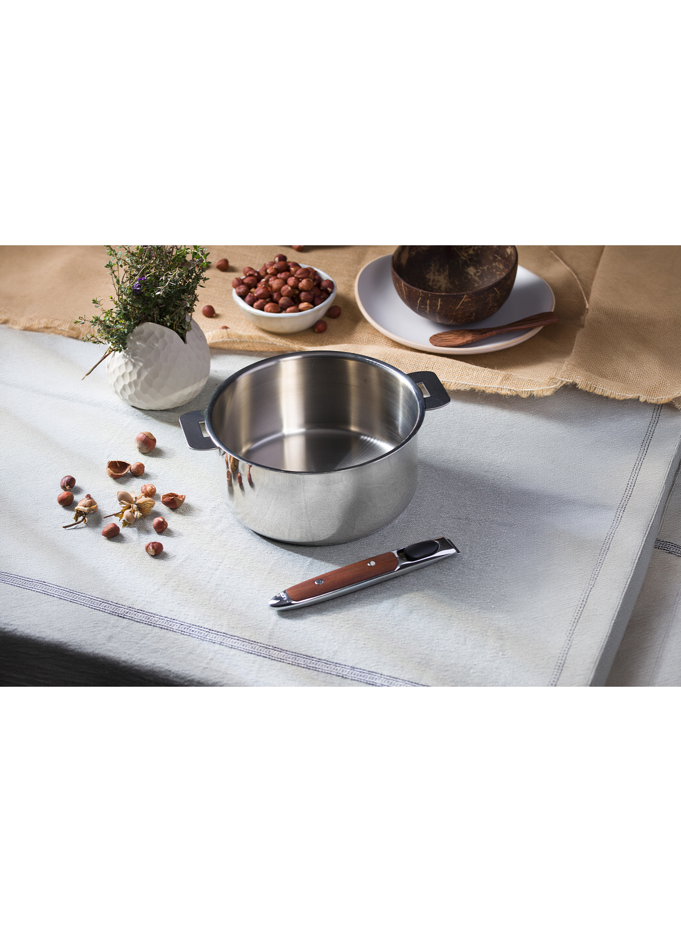Casserole en inox à poignée amovible Mutine CRISTEL Gris