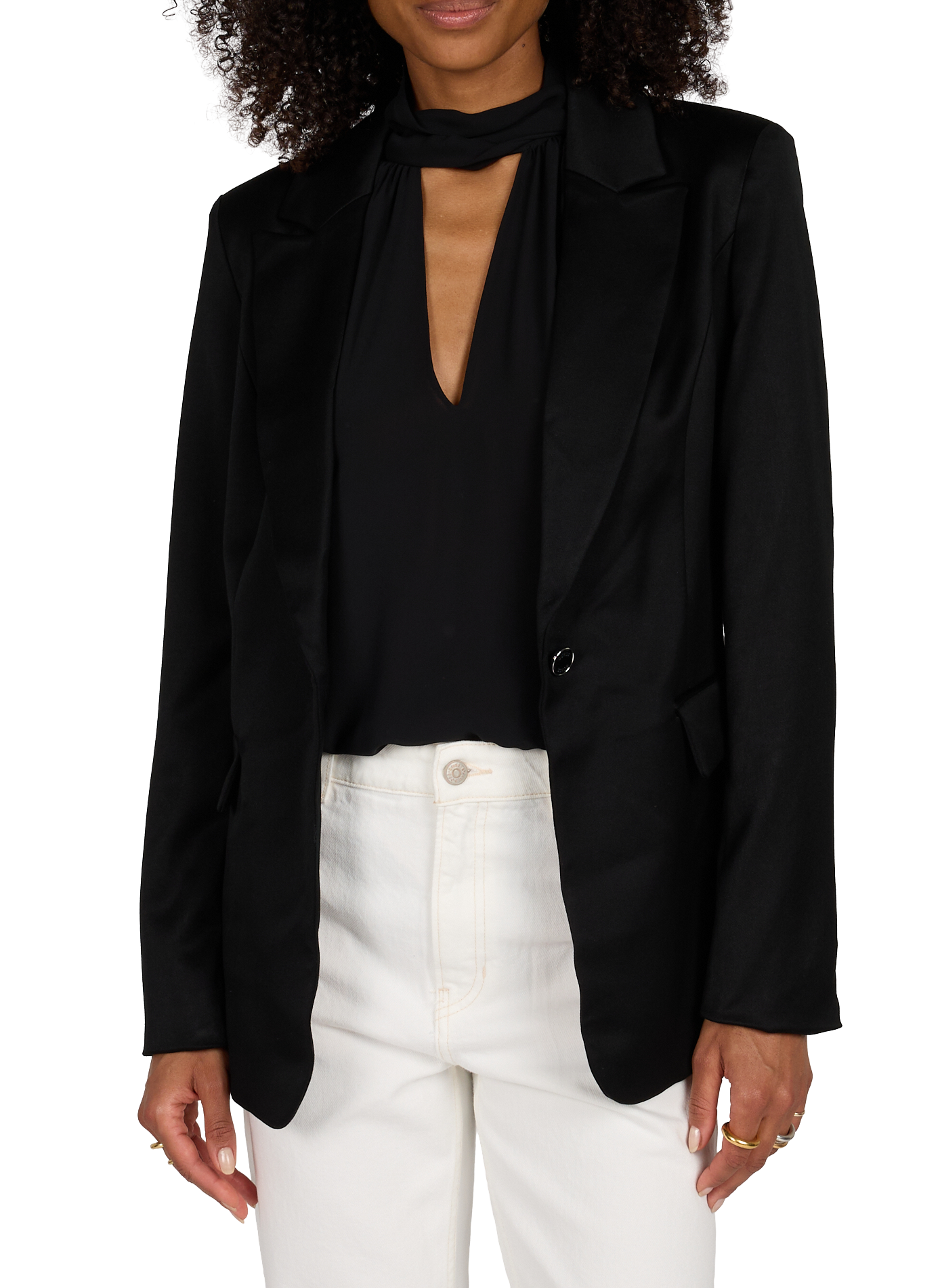 Einfarbiger Chloé-Blazer GUESS Schwarz