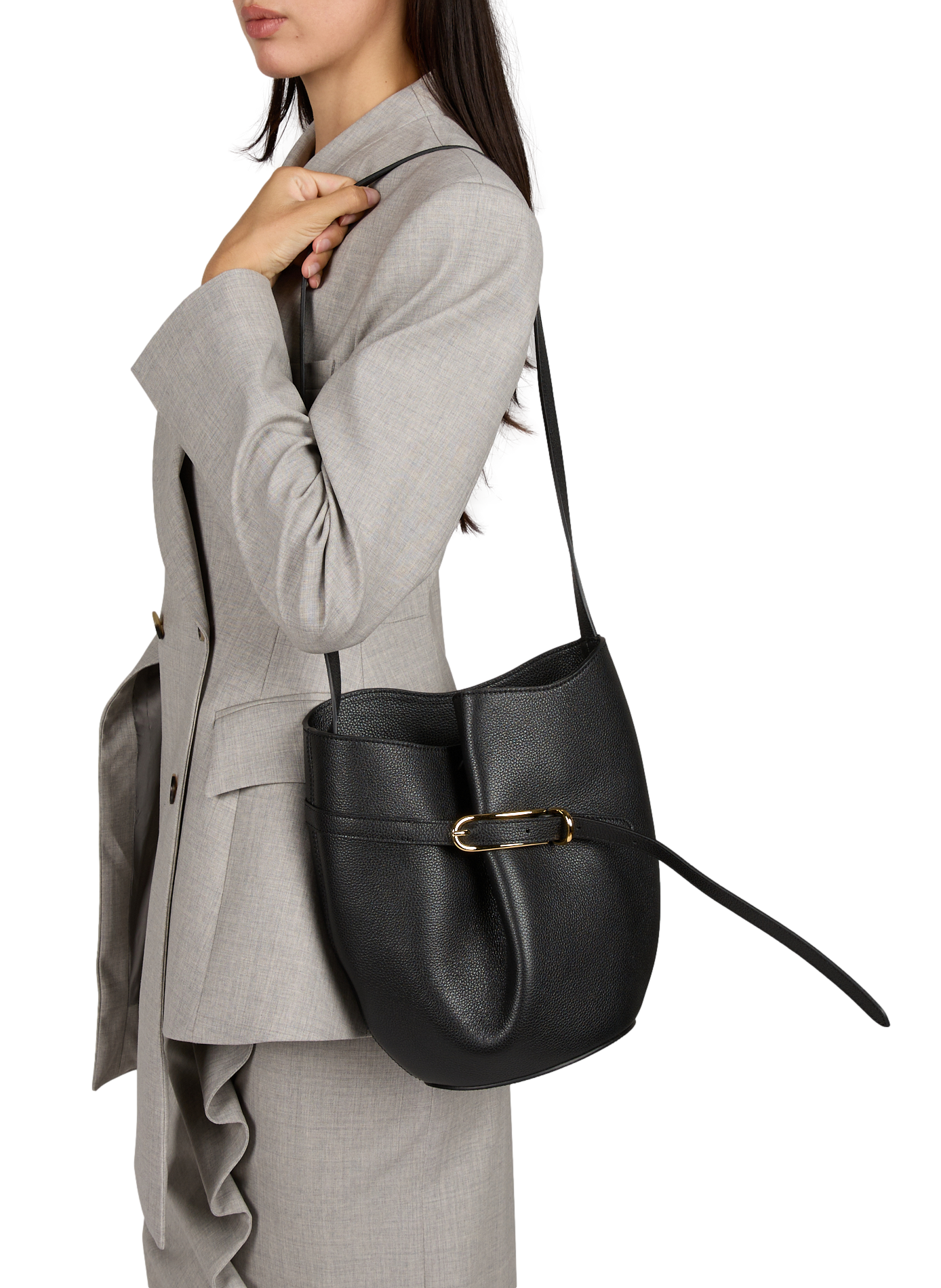 Leather shoulder bag LIFFNER Black