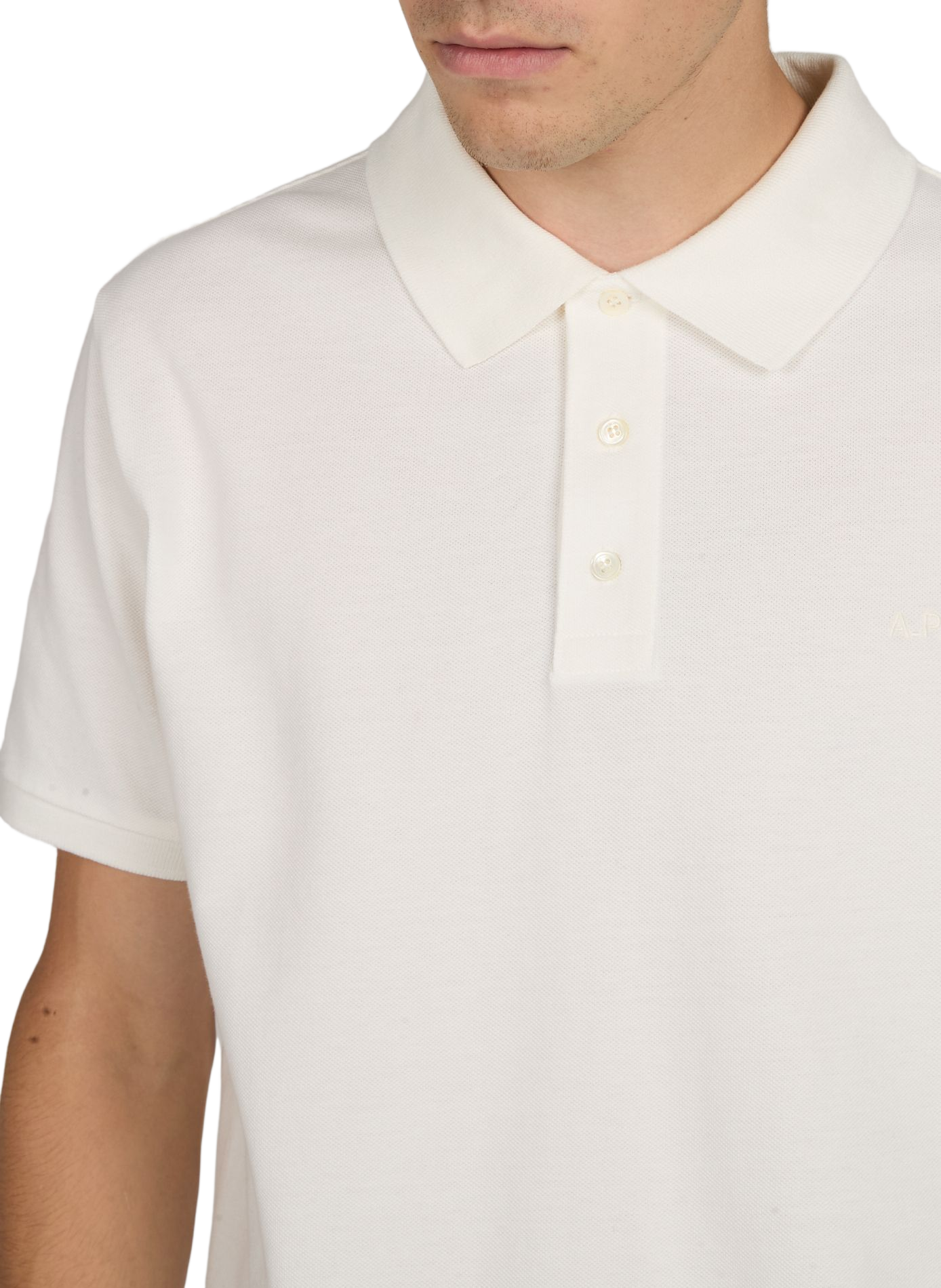 Polo droit en coton  A.P.C. Blanc