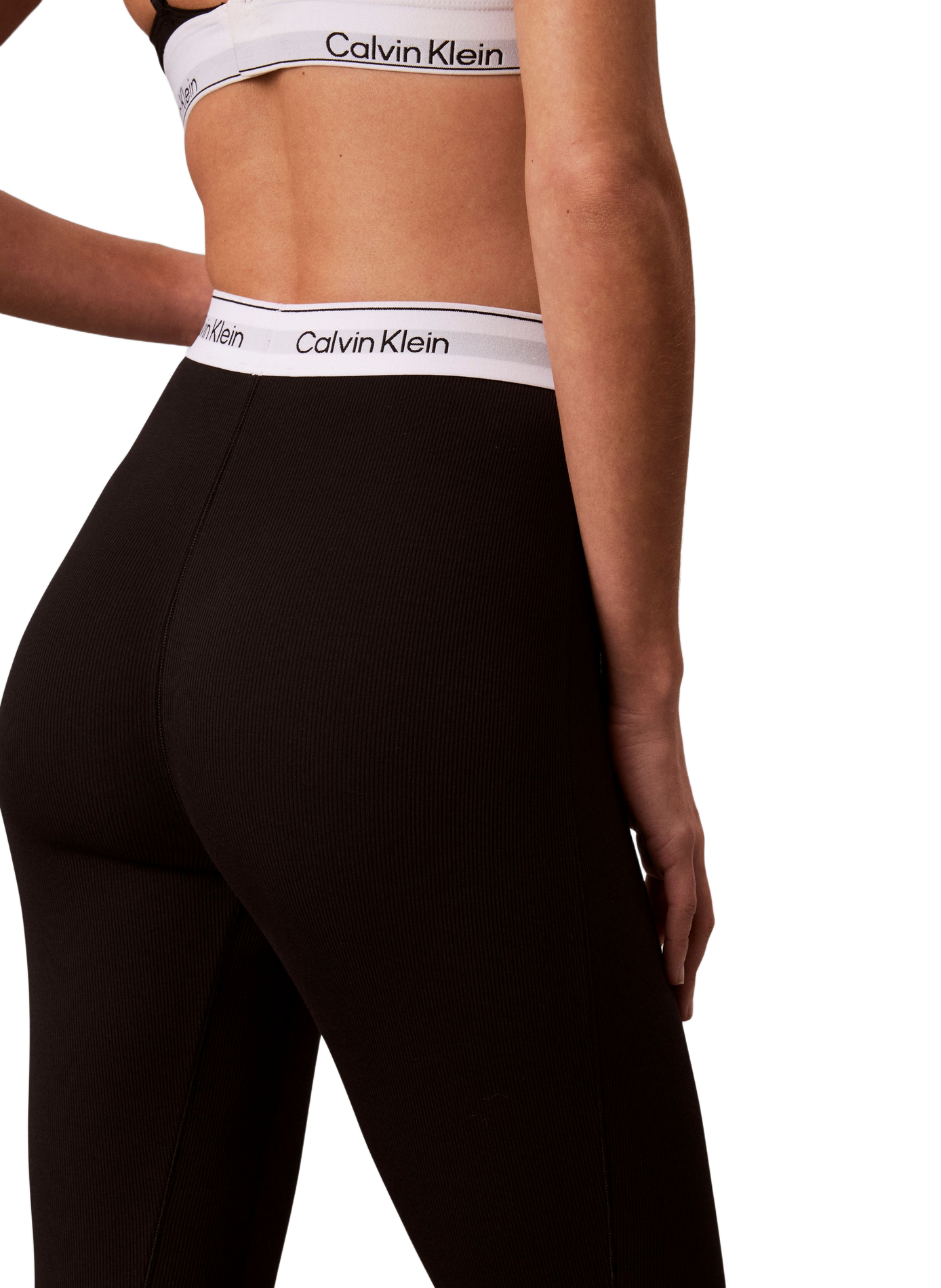 Legging met logo in katoenmix CALVIN KLEIN Zwart