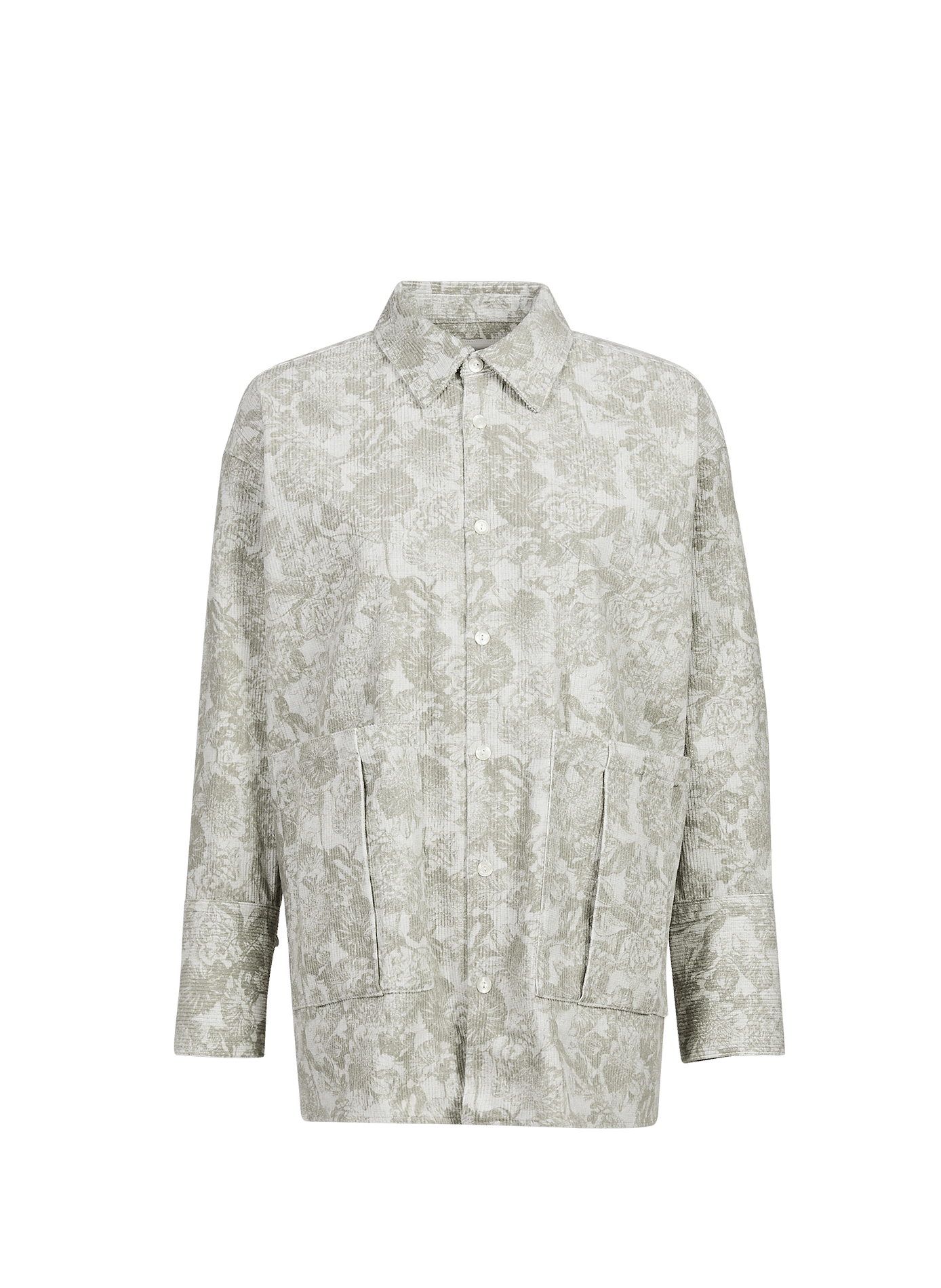 Ribbed velvet shirt in cotton WANSIE Grey
