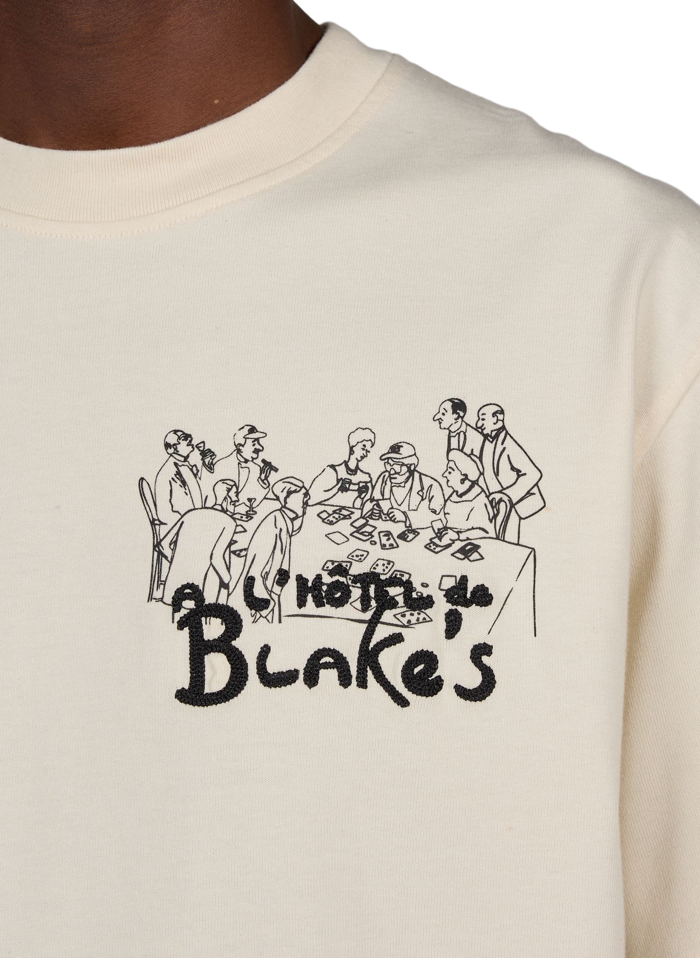 Embroidered cotton T-shirt ONLY THE BLIND Beige