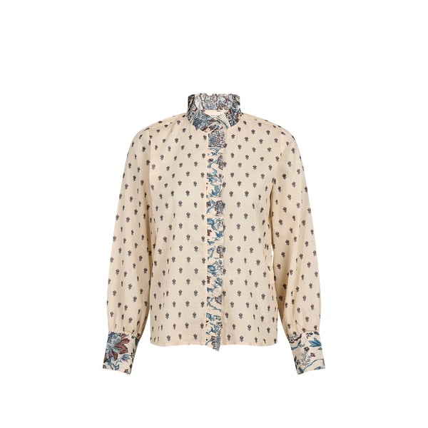 Chemise à volants imprimée en coton Chemise à volants imprimée en coton