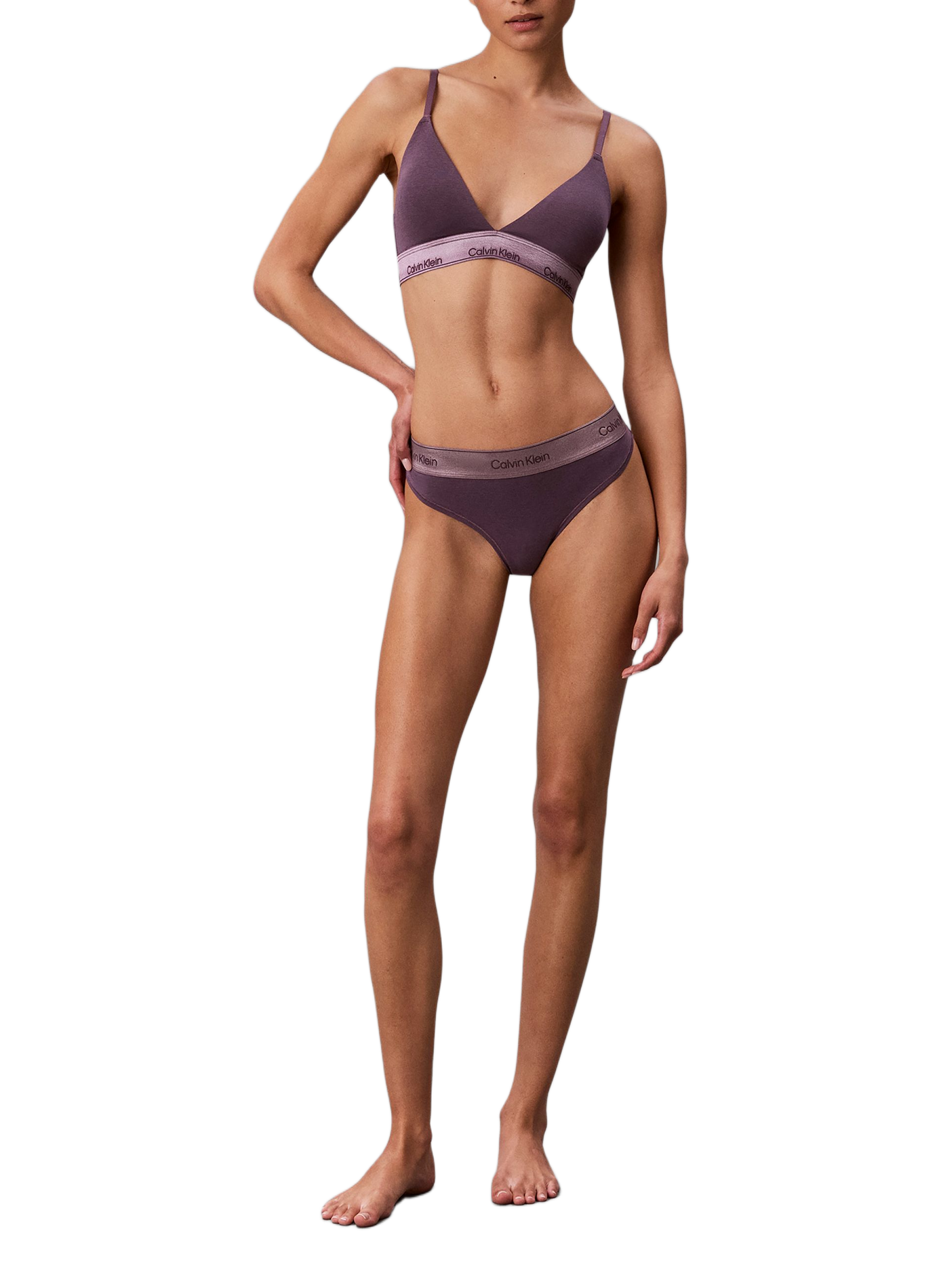 Brassière en coton mélangé CALVIN KLEIN Violet
