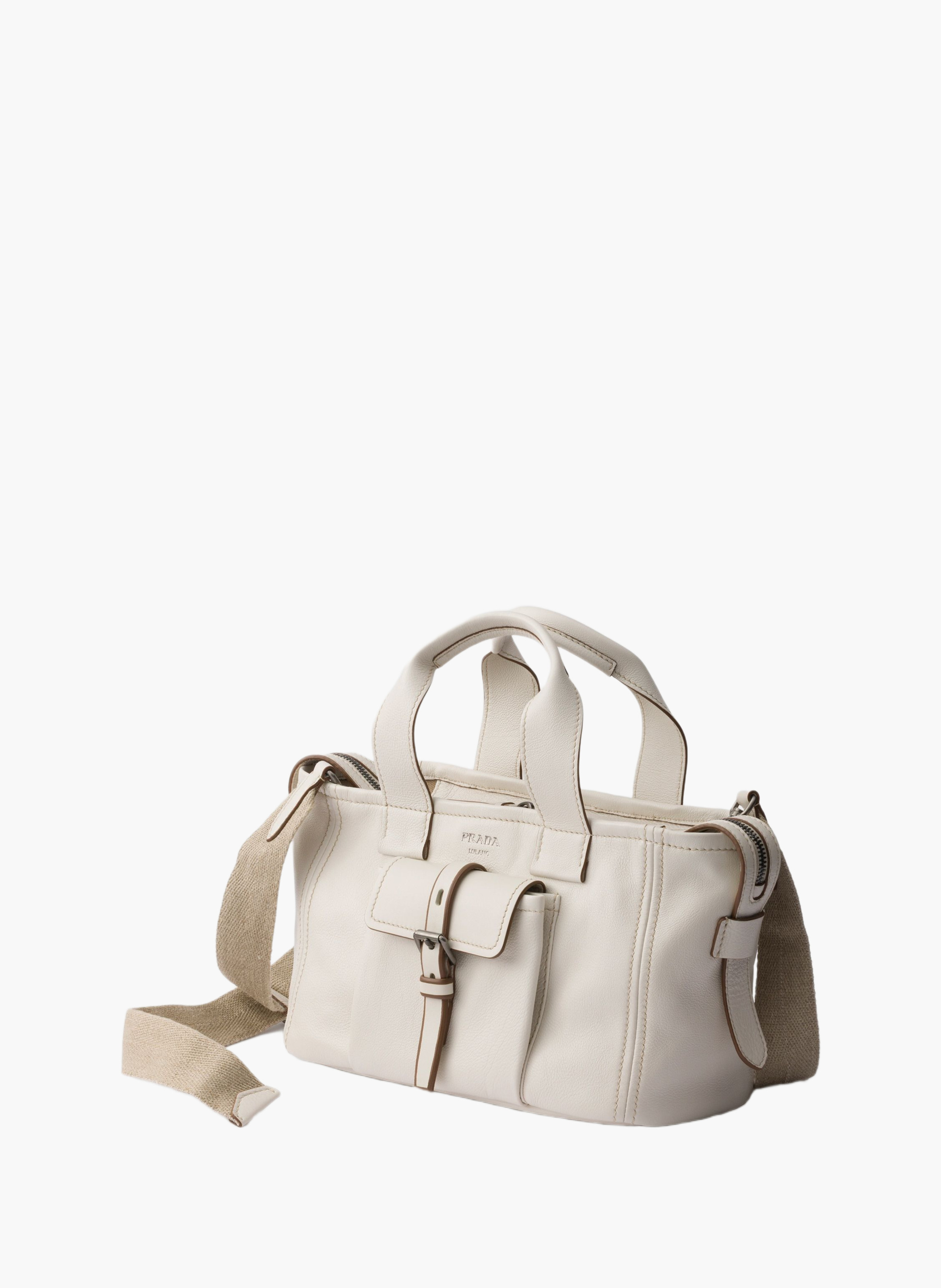Cabas en cuir prada route PRADA Beige