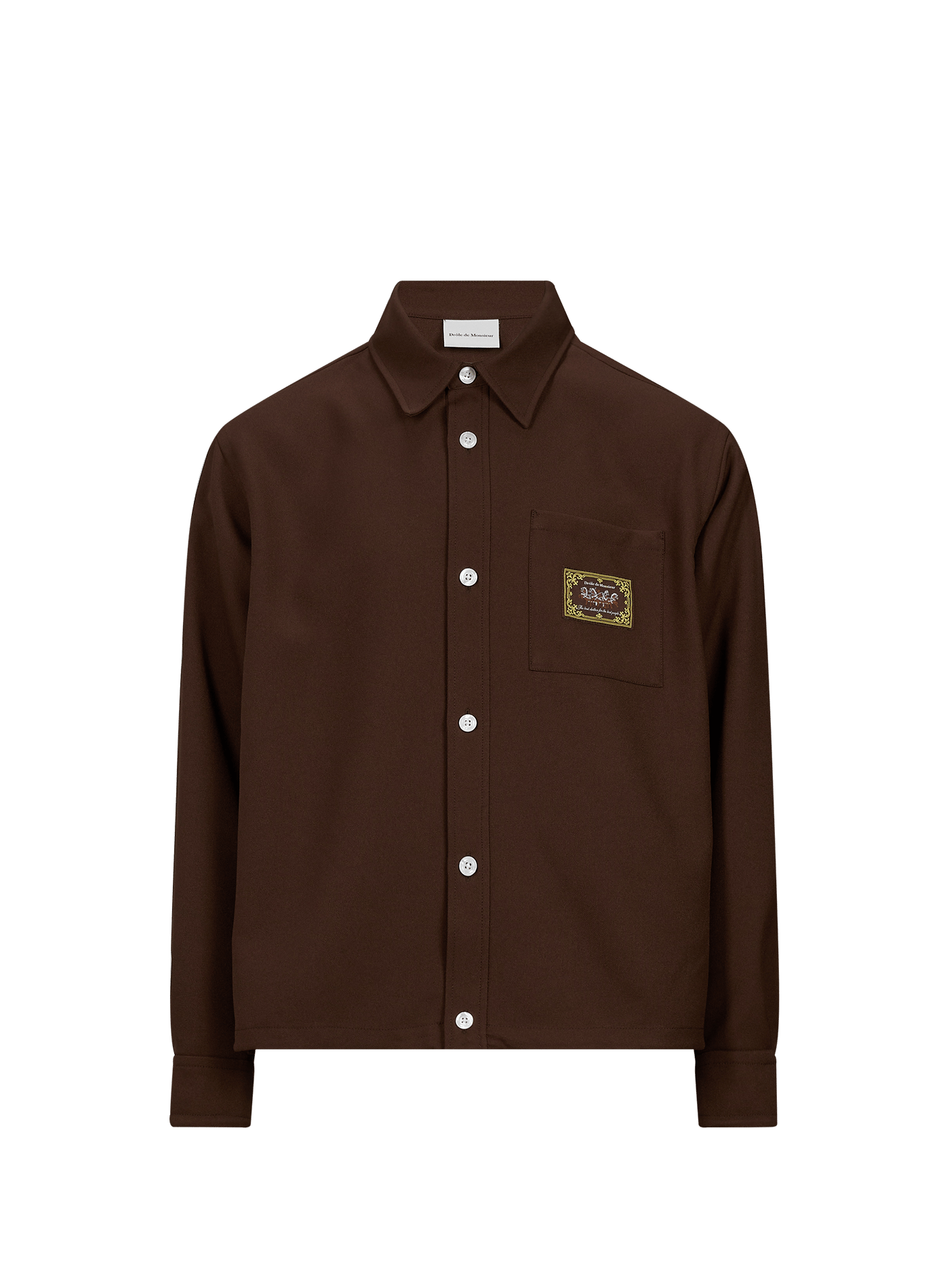Straight classic collar shirt DROLE DE MONSIEUR Brown