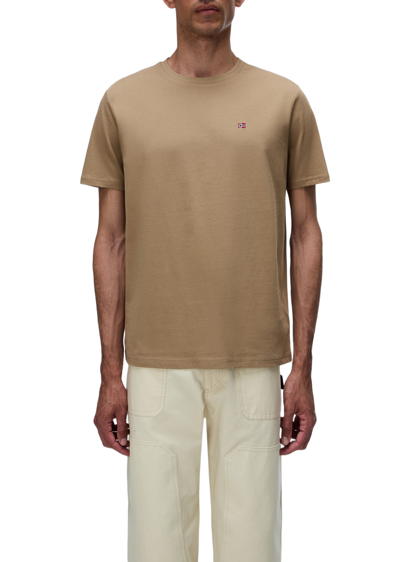 Round-neck cotton T-shirt NAPAPIJRI Brown