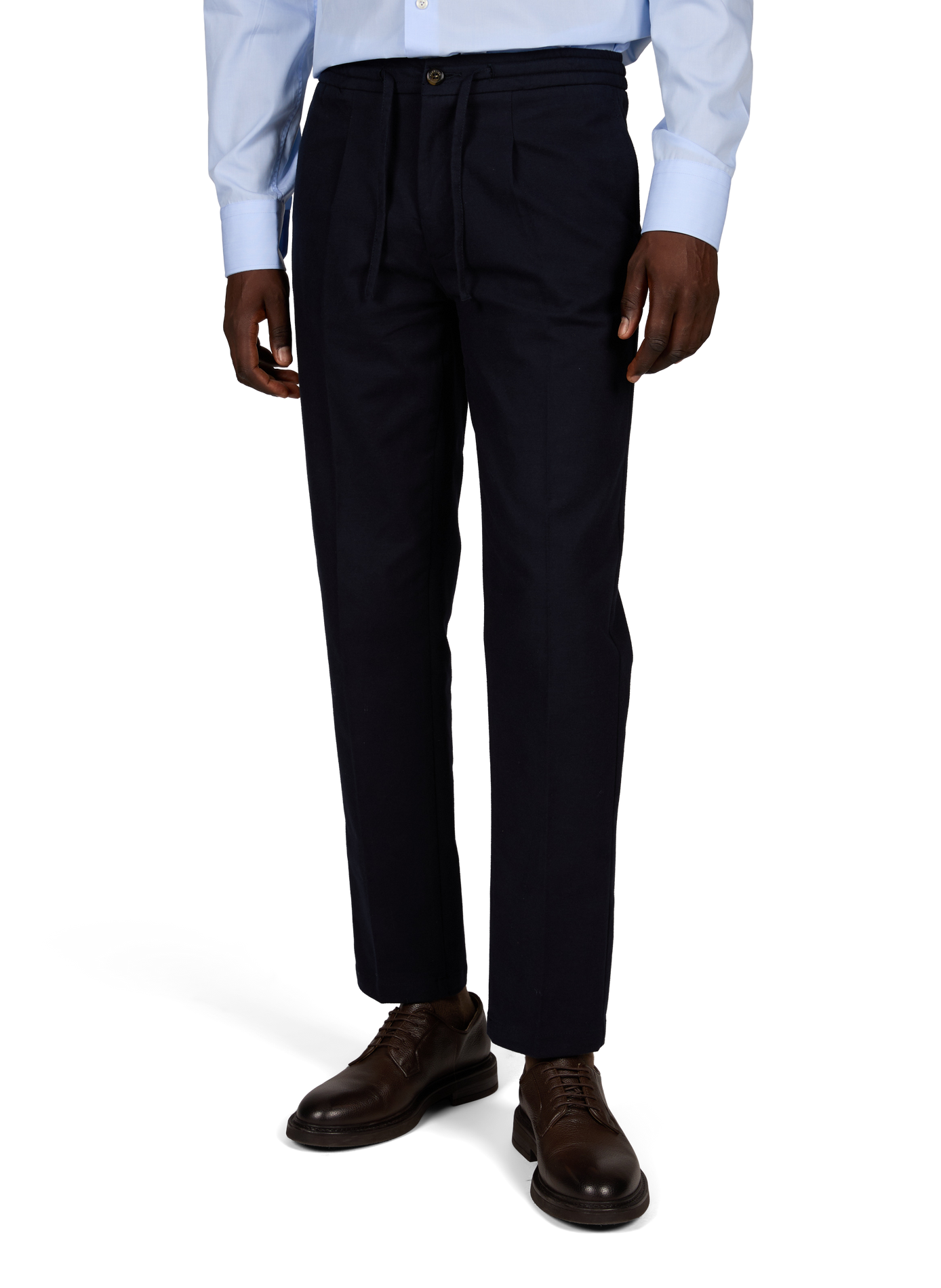 Straight cotton-blend trousers AURELIEN Blue