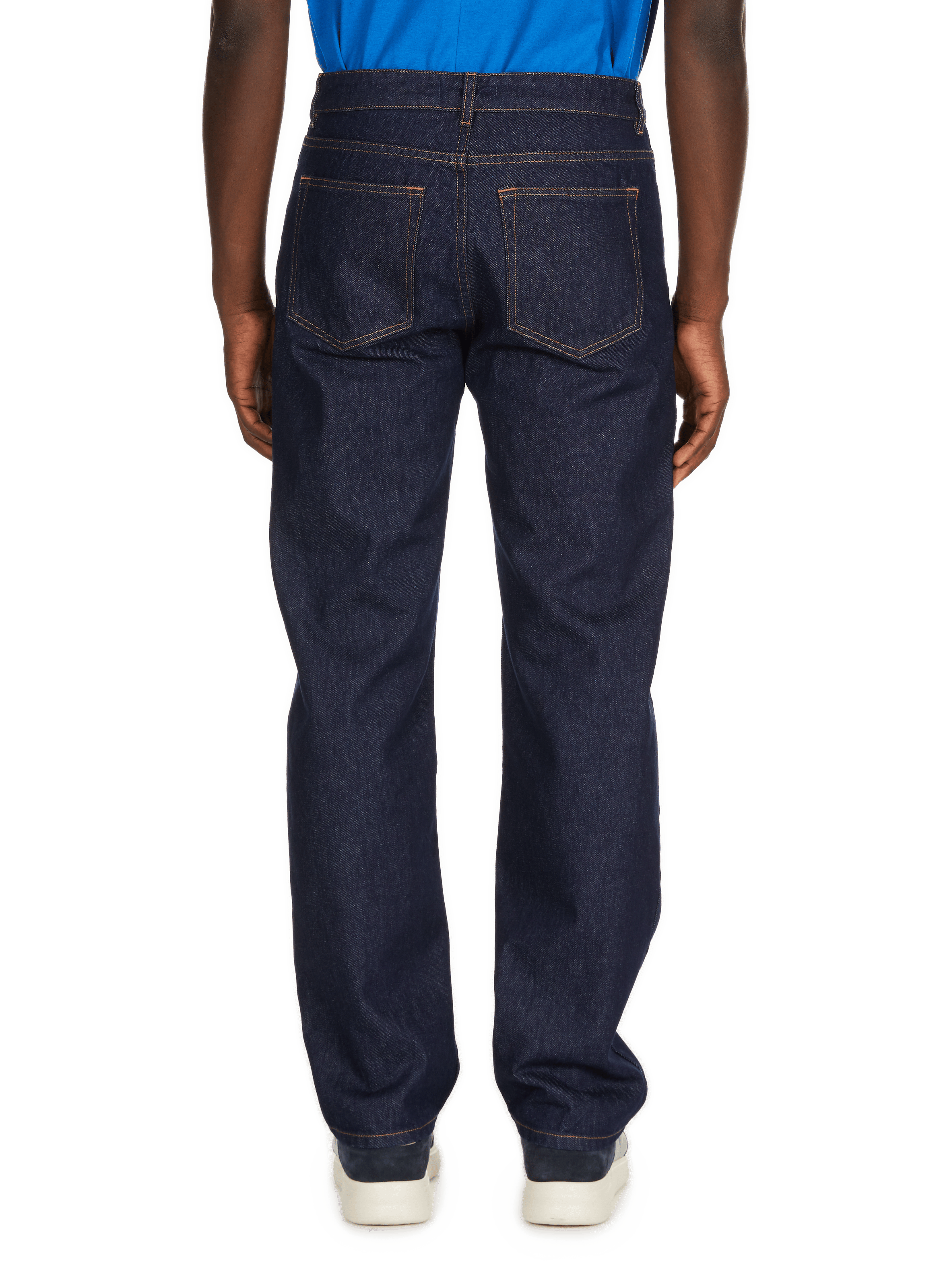 Straight-fit cotton jeans Blue
