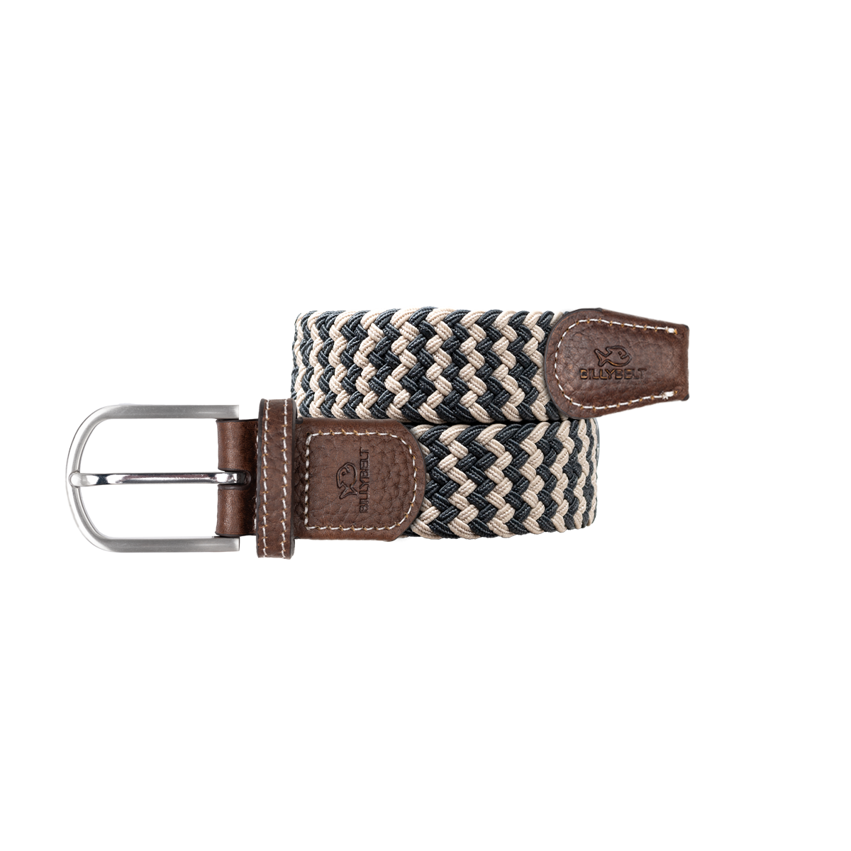 Ceinture tressée élastique multicolore BILLYBELT Gris