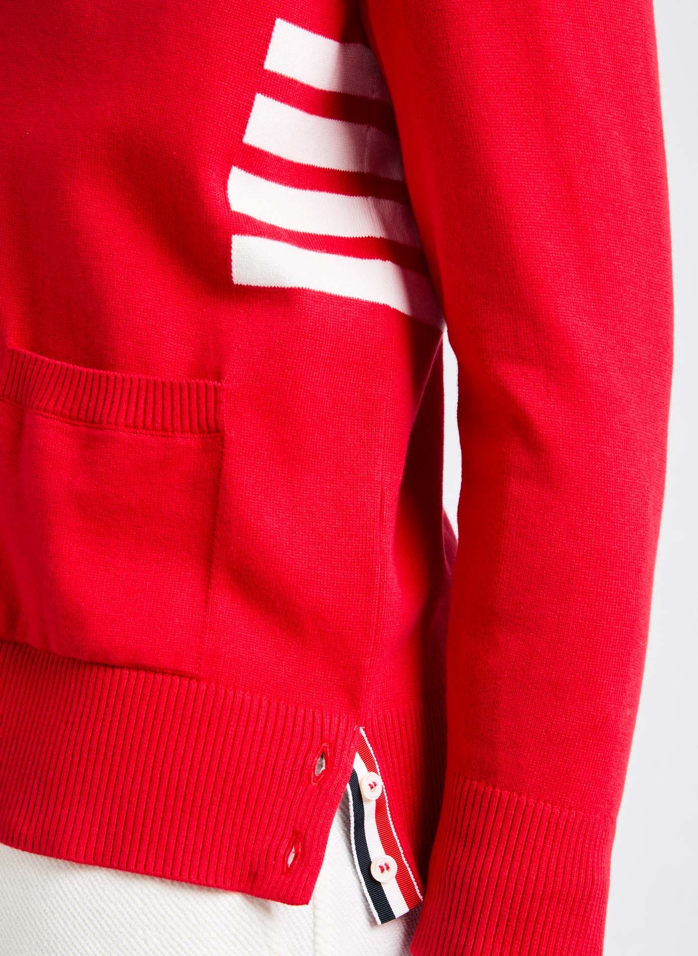 Cotton cardigan THOM BROWNE Red