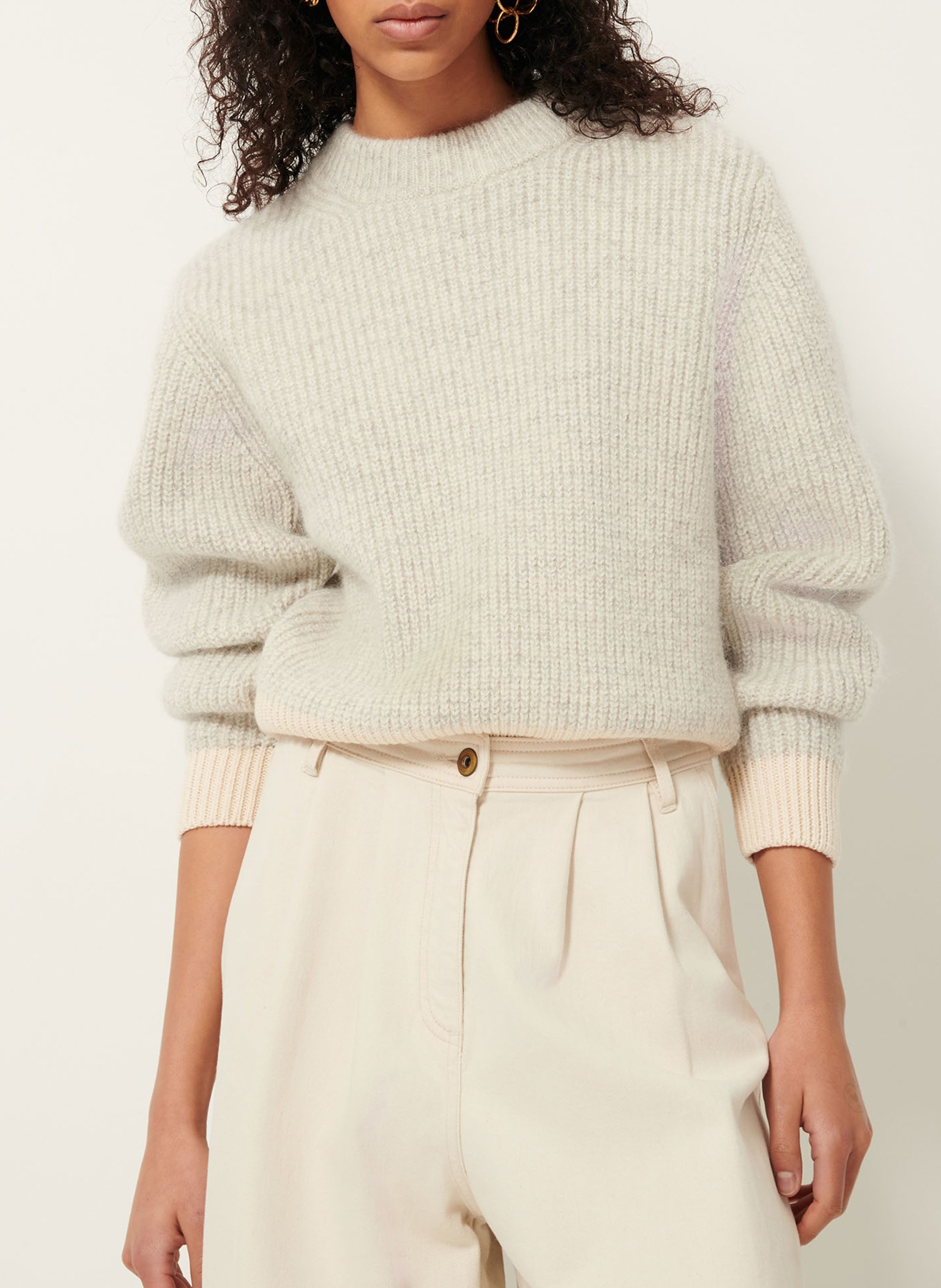 Pull droit en maille odense SESSUN Gris