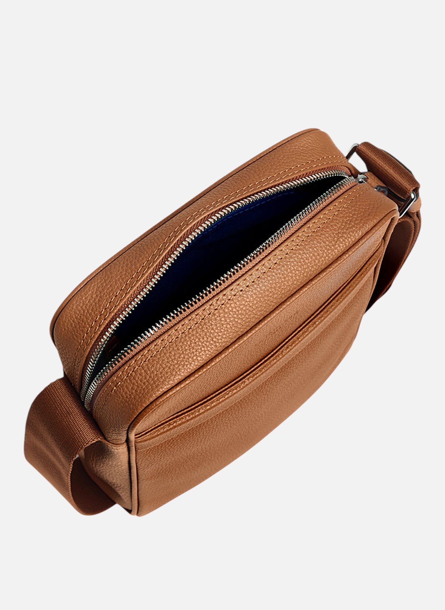 Sacoche moyen modèle charles en cuir grainé LE TANNEUR Marron