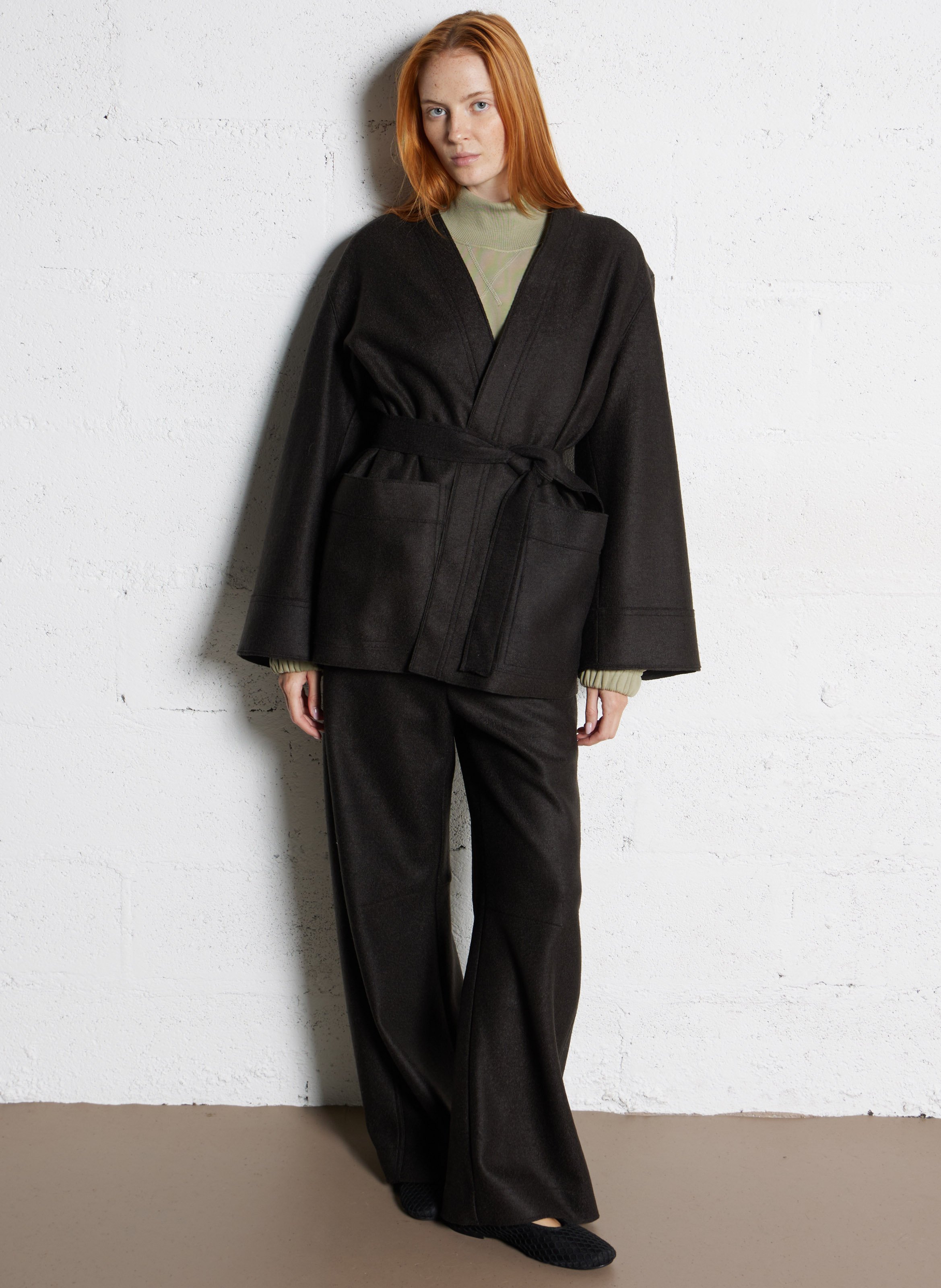 Kimono en laine vierge Balme SOEUR Vert