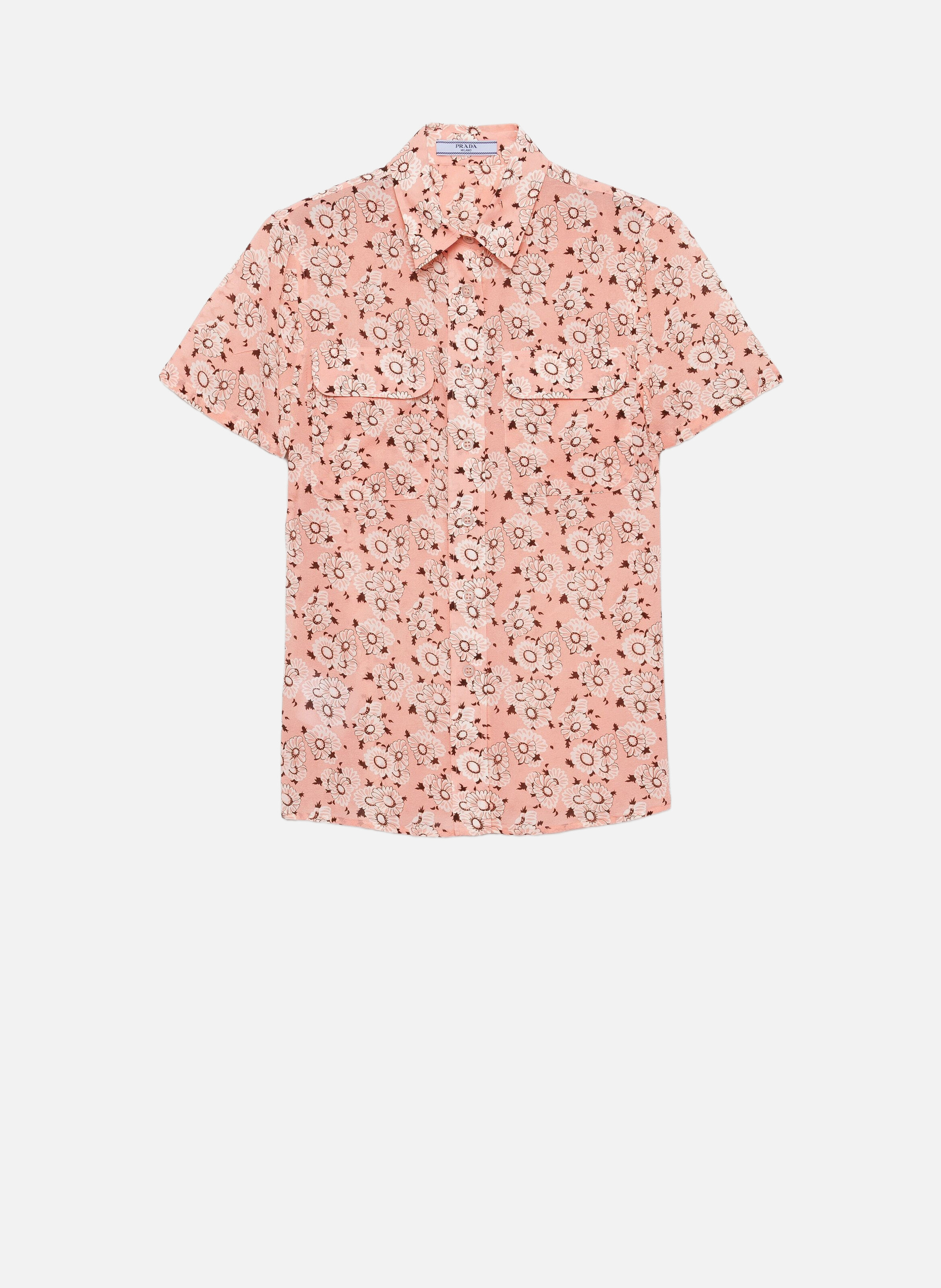 Chemise en georgette à imprimé floral PRADA Rose