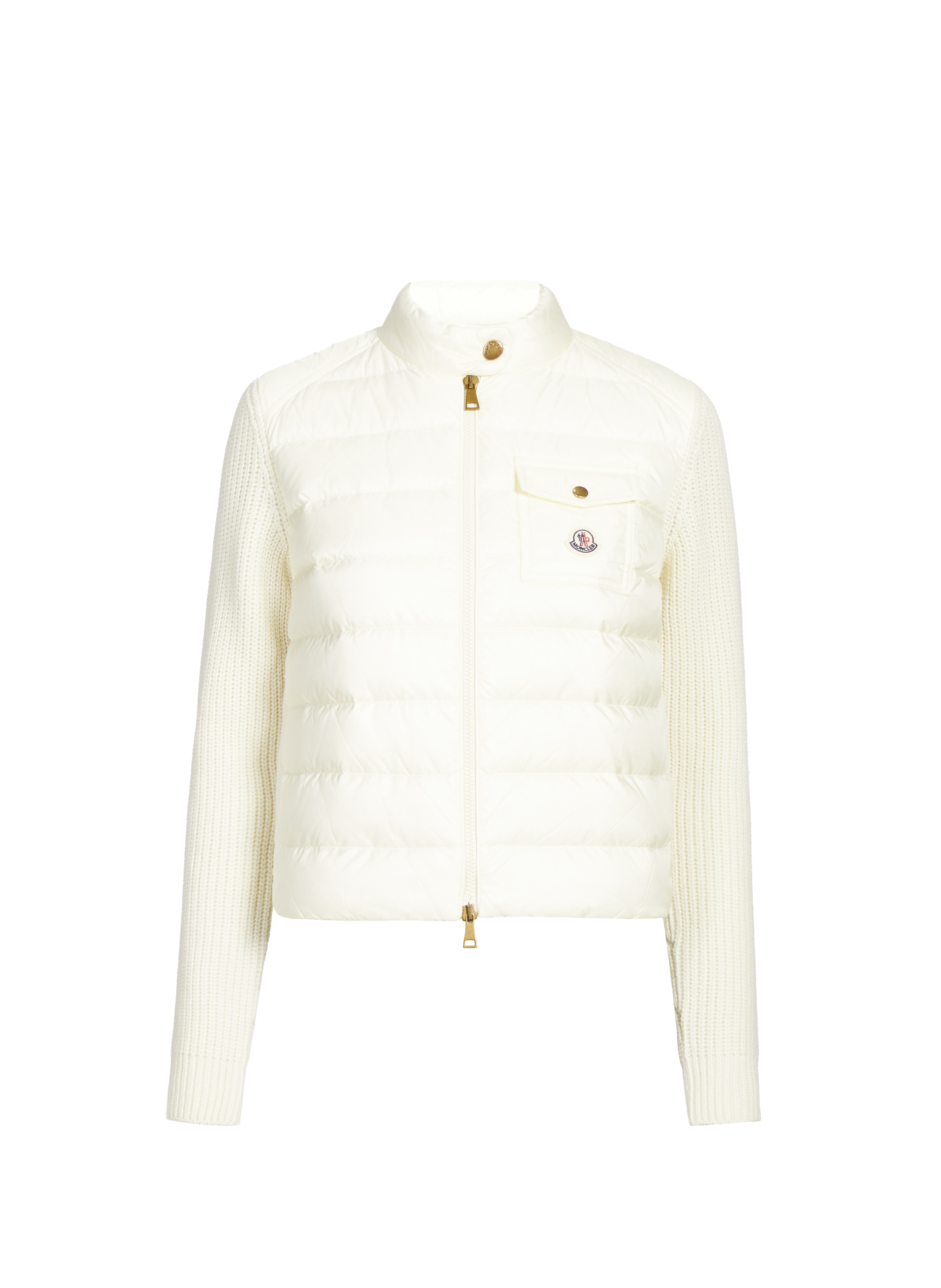 MONCLER Quilted zip-up cardigan White