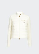 Quilted zip-up cardigan CARDIGAN White