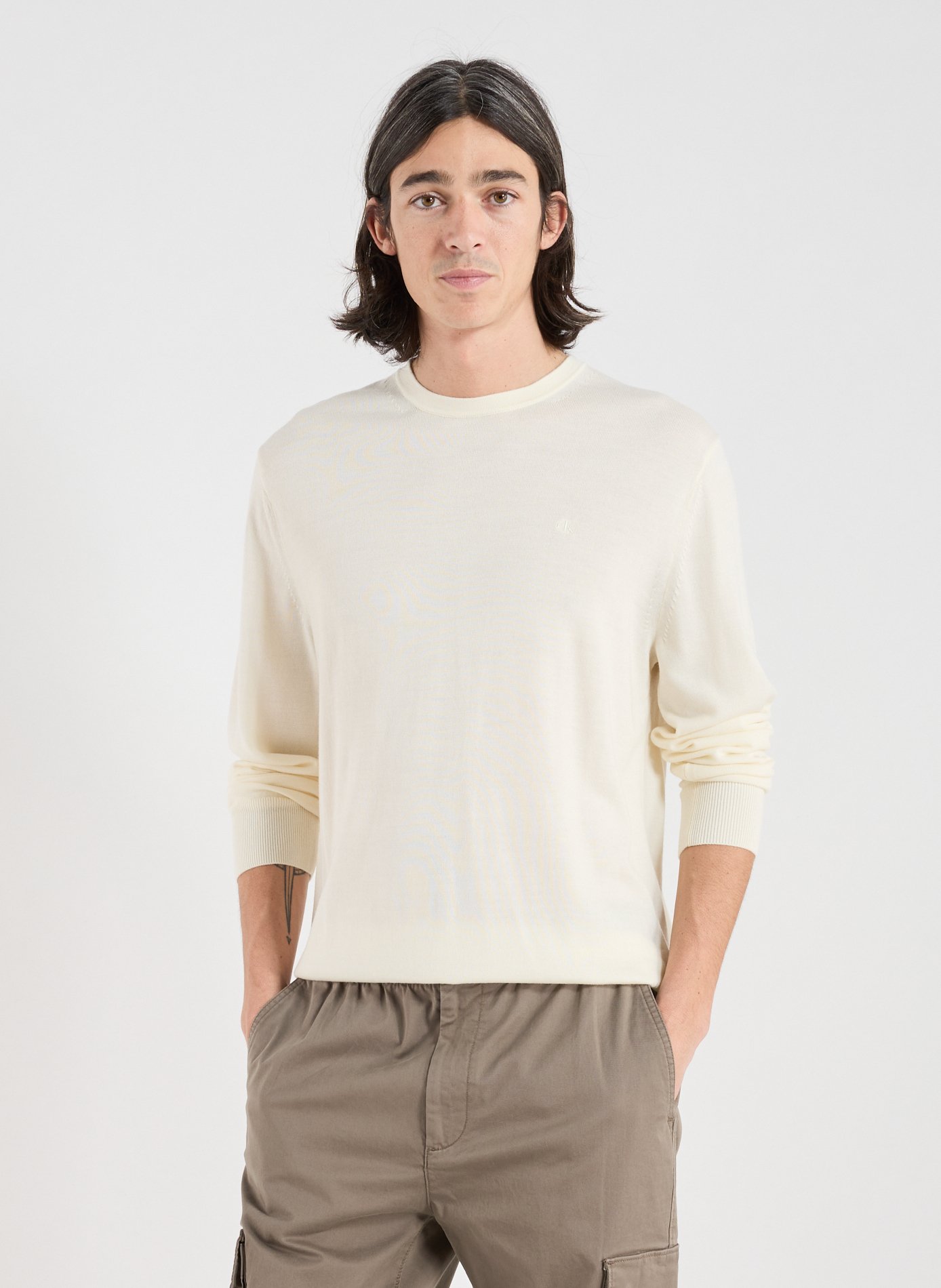 CALVIN KLEIN Fine merino wool jumper White