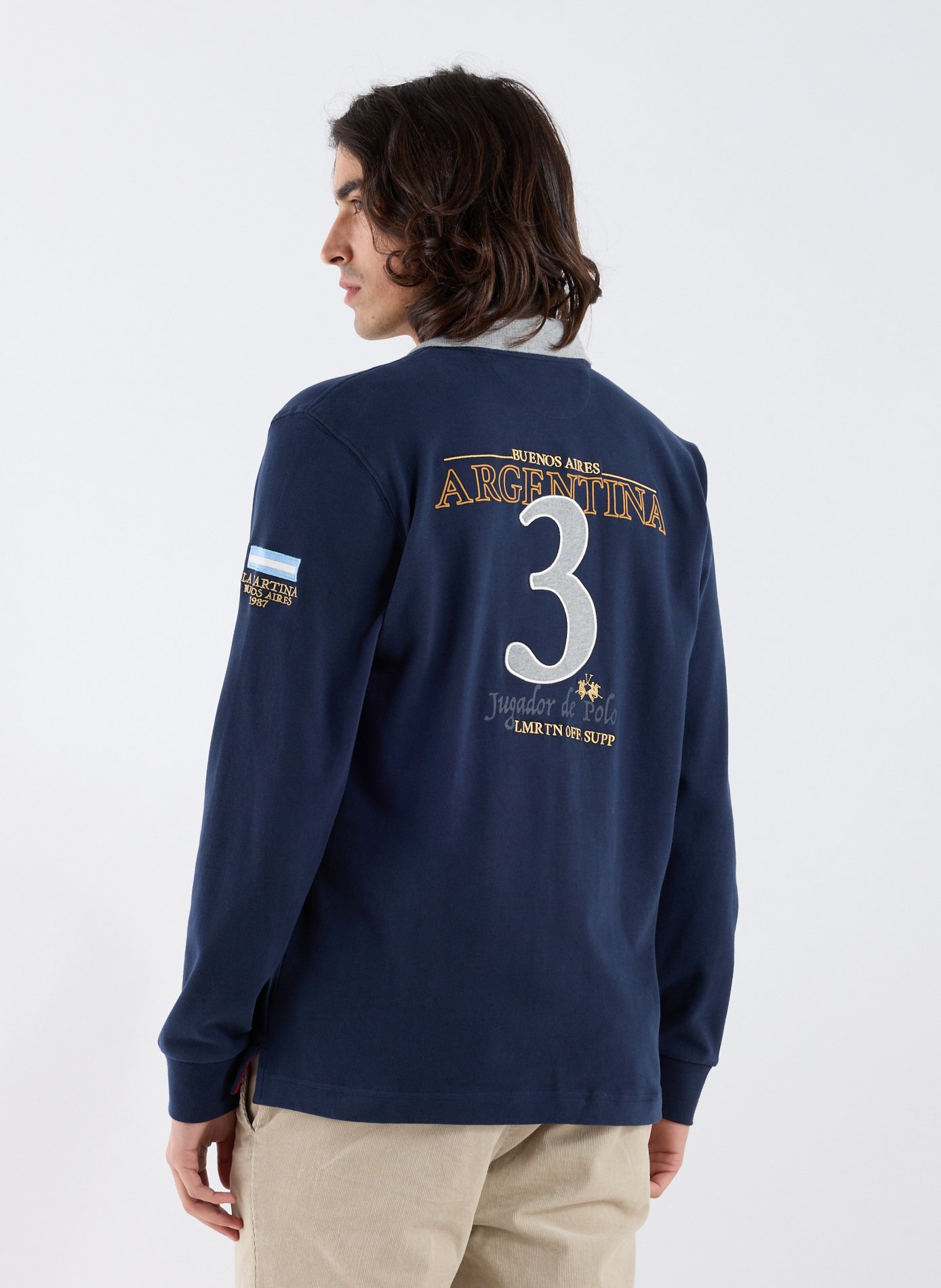 Polo brodé en coton LA MARTINA Bleu