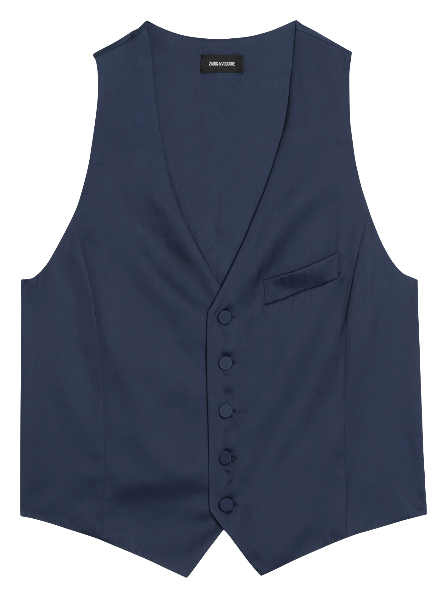 Gilet de costume col v en satin emaux ZADIG&VOLTAIRE Bleu