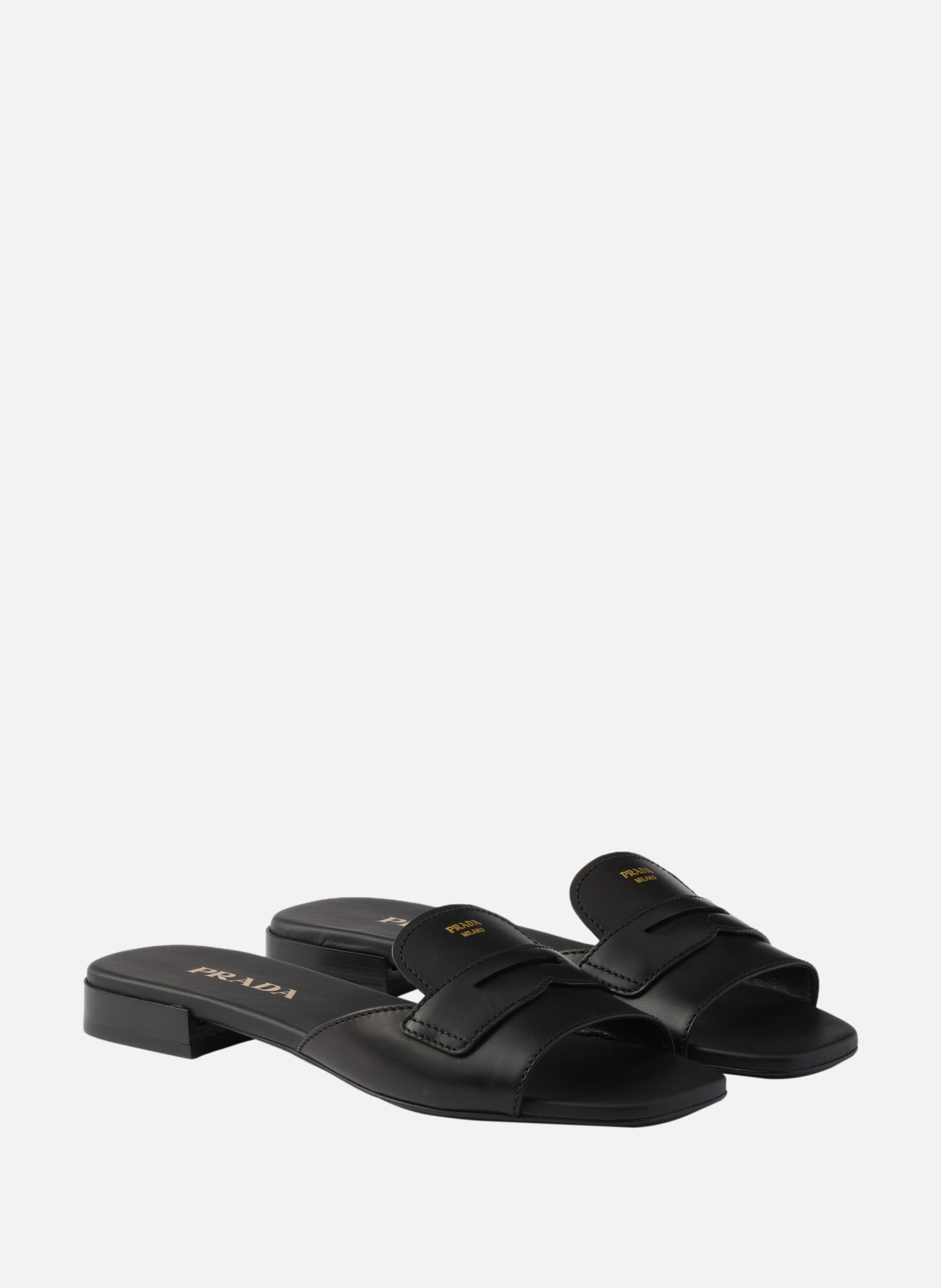 Mules en cuir PRADA Noir