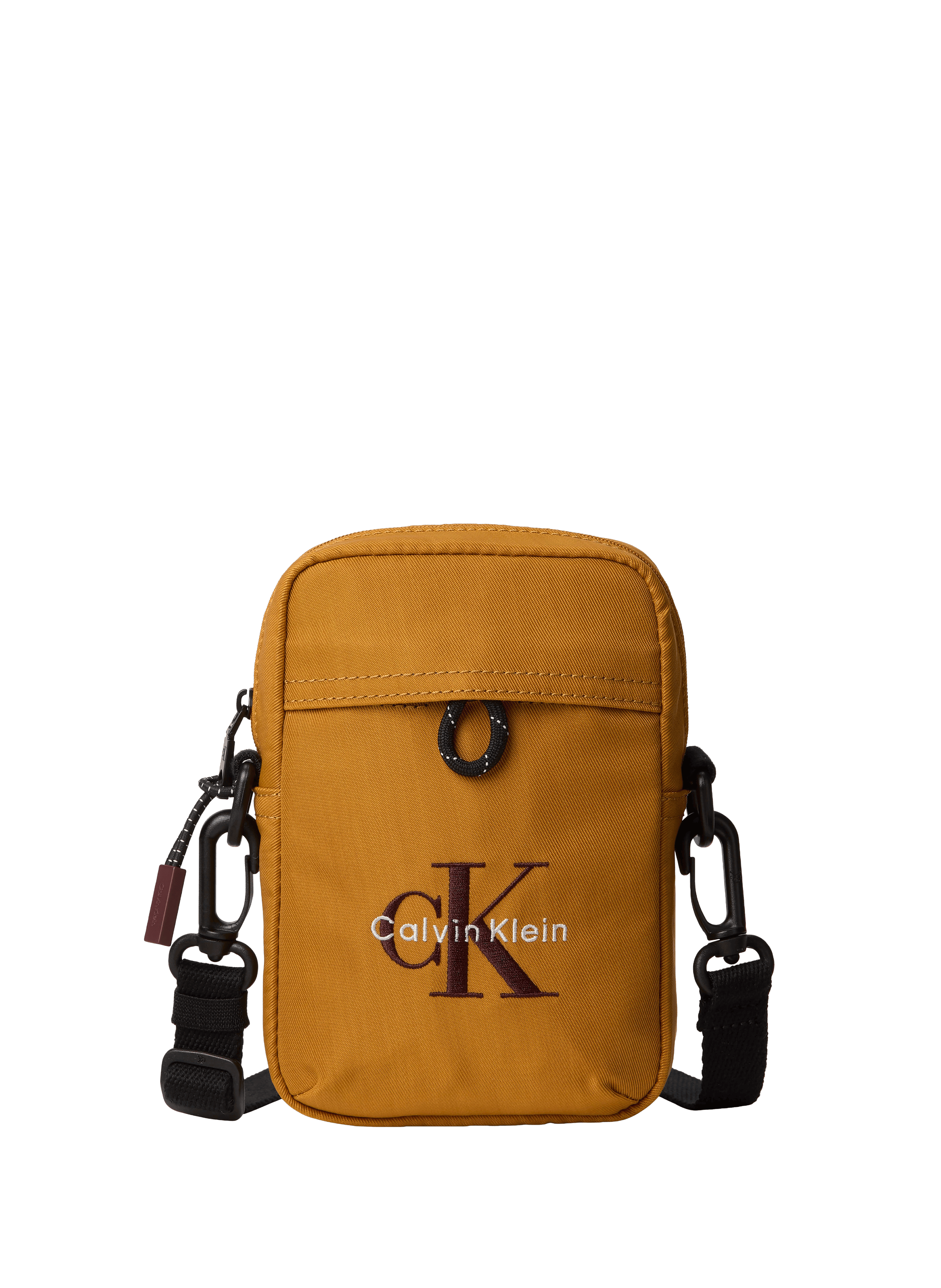Zippered shoulder bag with logo CALVIN KLEIN Yellow