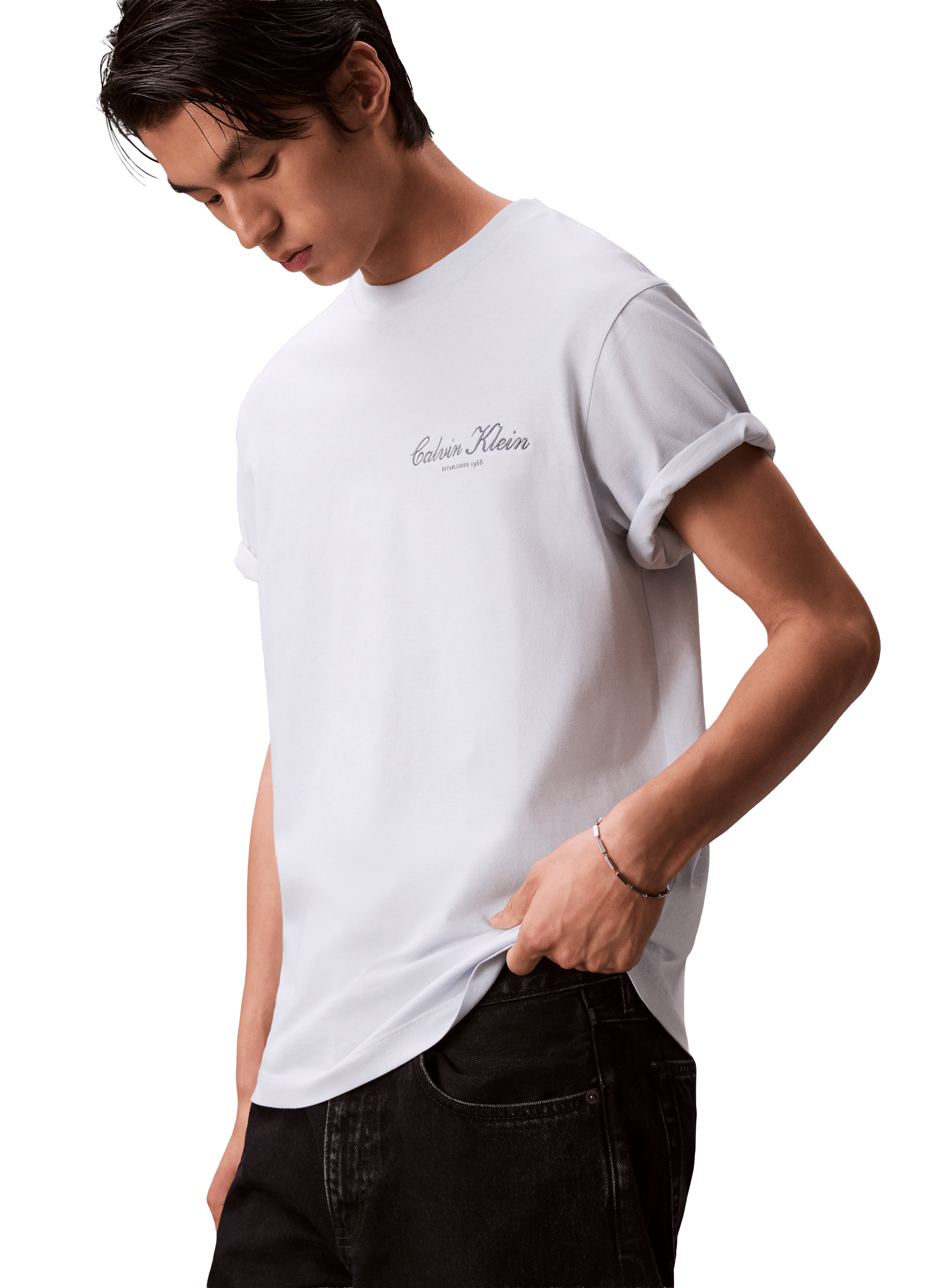 T-shirt à logo en coton  CALVIN KLEIN Bleu