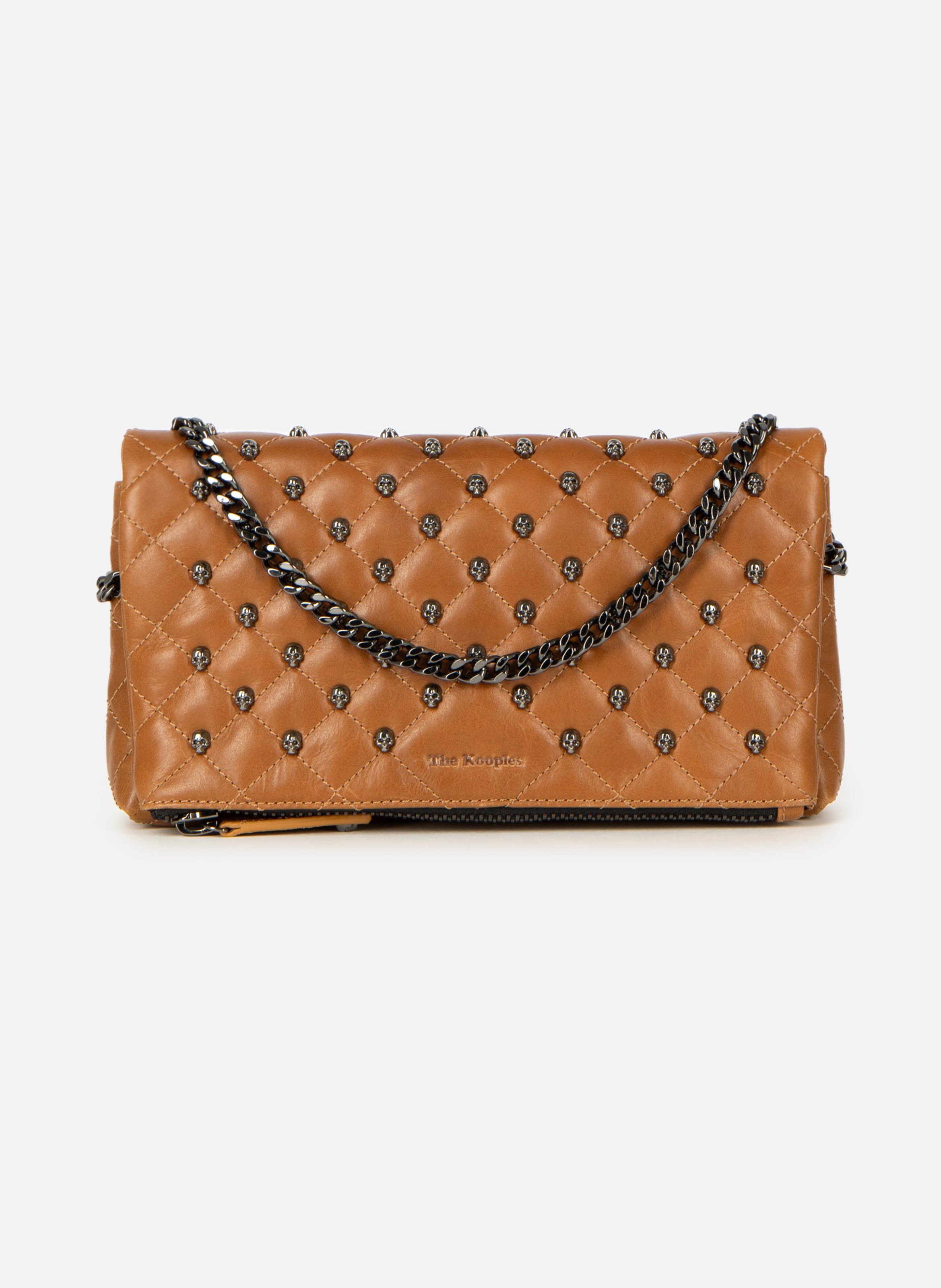 Pochette héritage small en cuir craquelé THE KOOPLES Marron