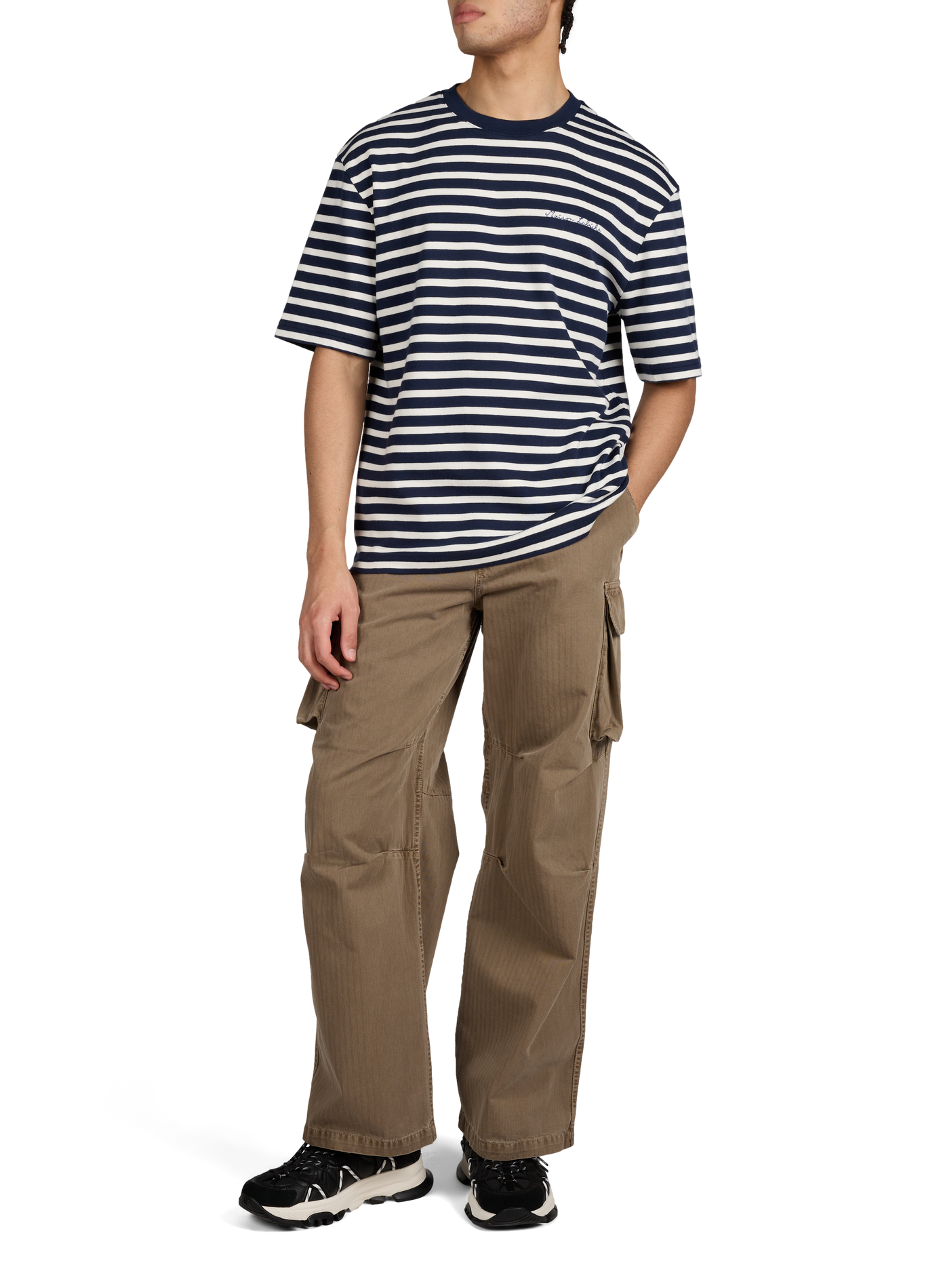 T-shirt Chassaigne rayé en coton biologique MAISON LABICHE Bleu