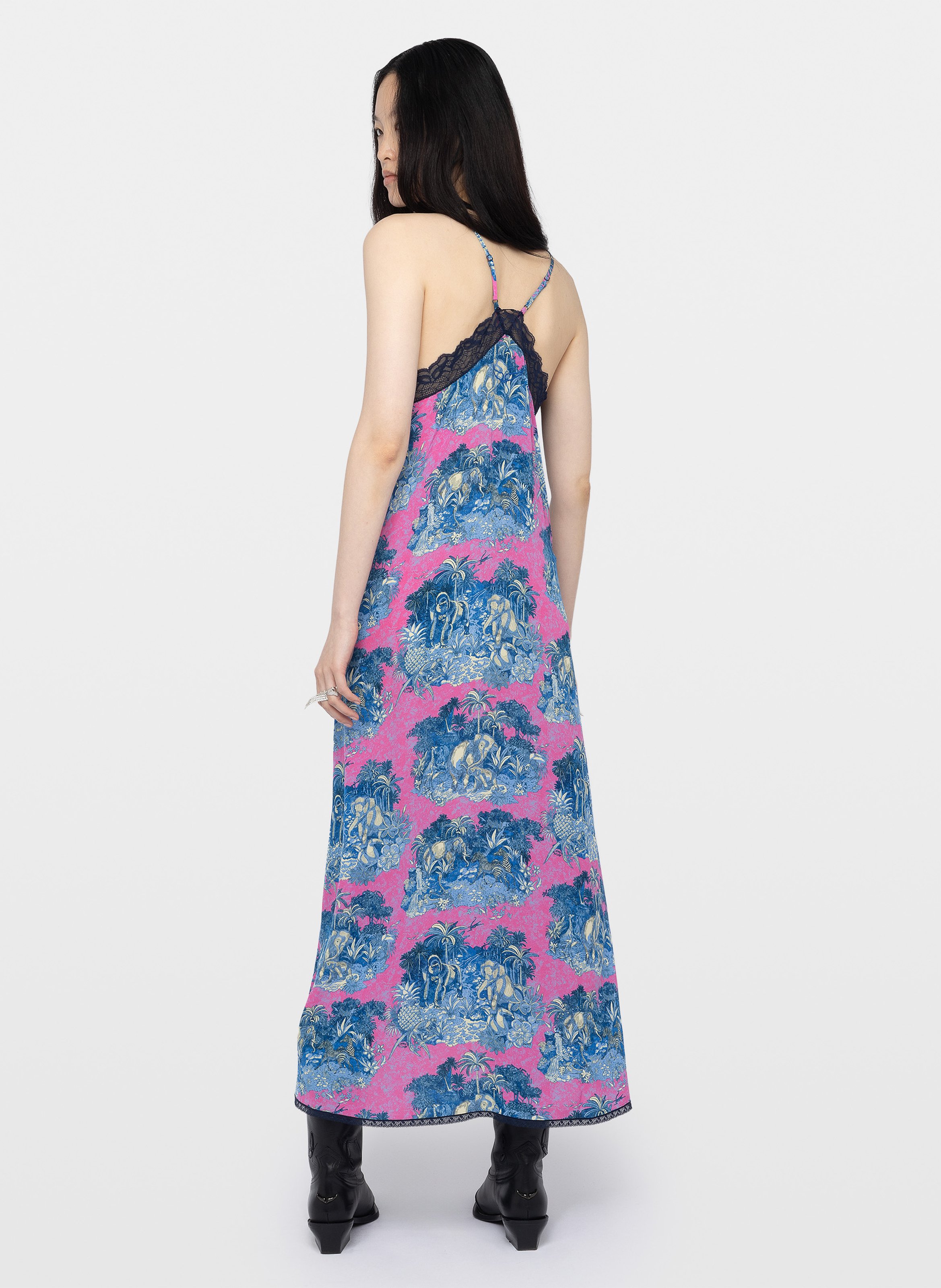 Robe longue col v imprimée risty ZADIG&VOLTAIRE Rose