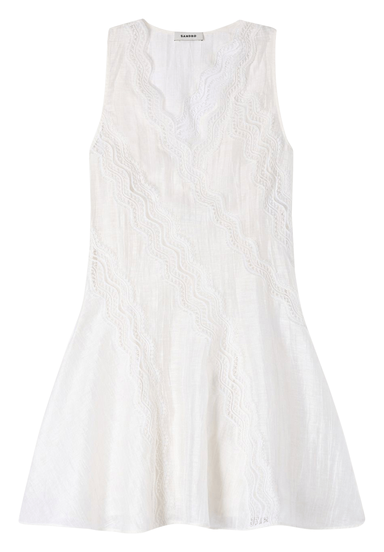 Robe patineuse en lin mélangé SANDRO Blanc