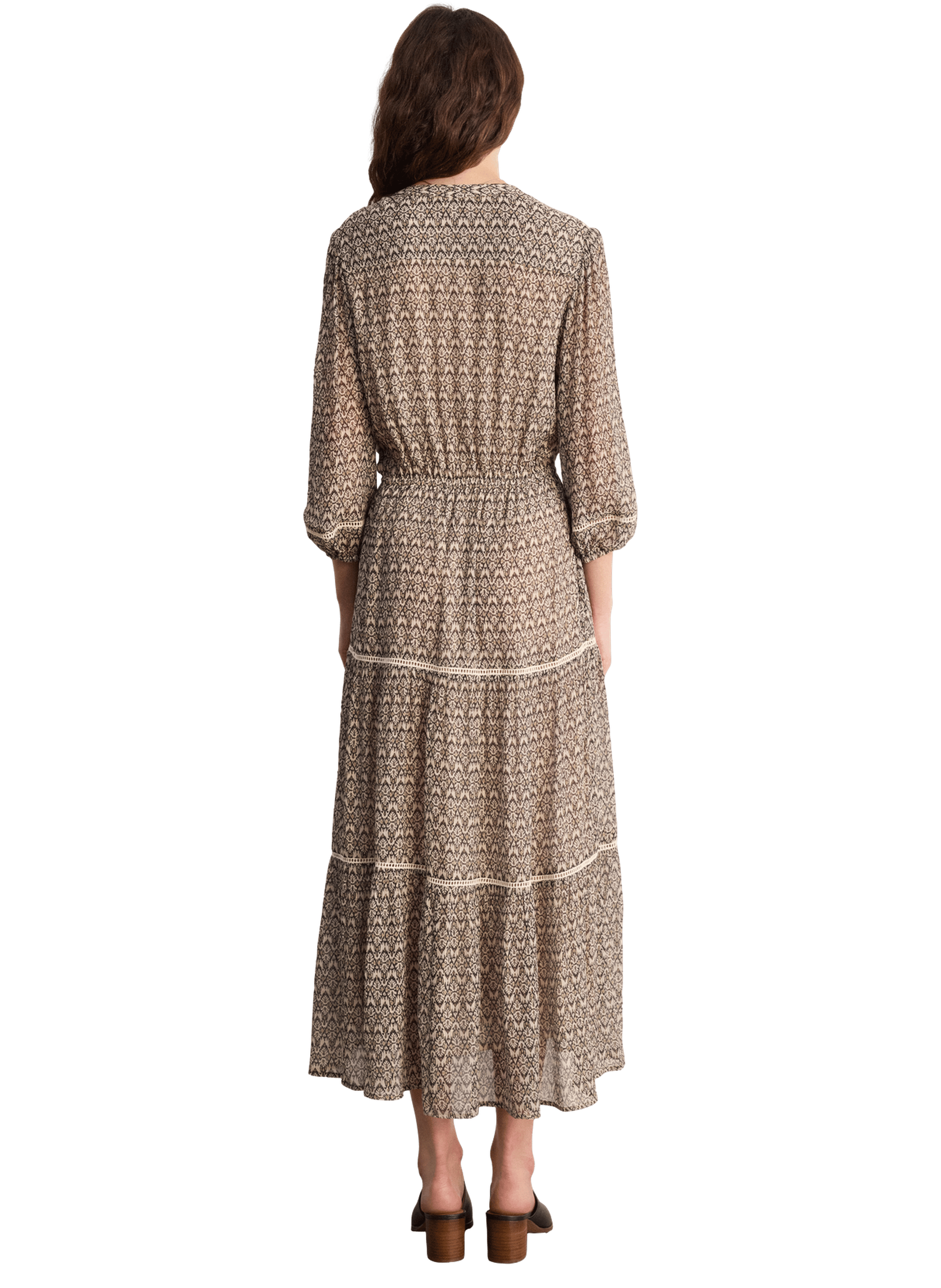 Robe longue imprimé à lurex - appoline PABLO Beige