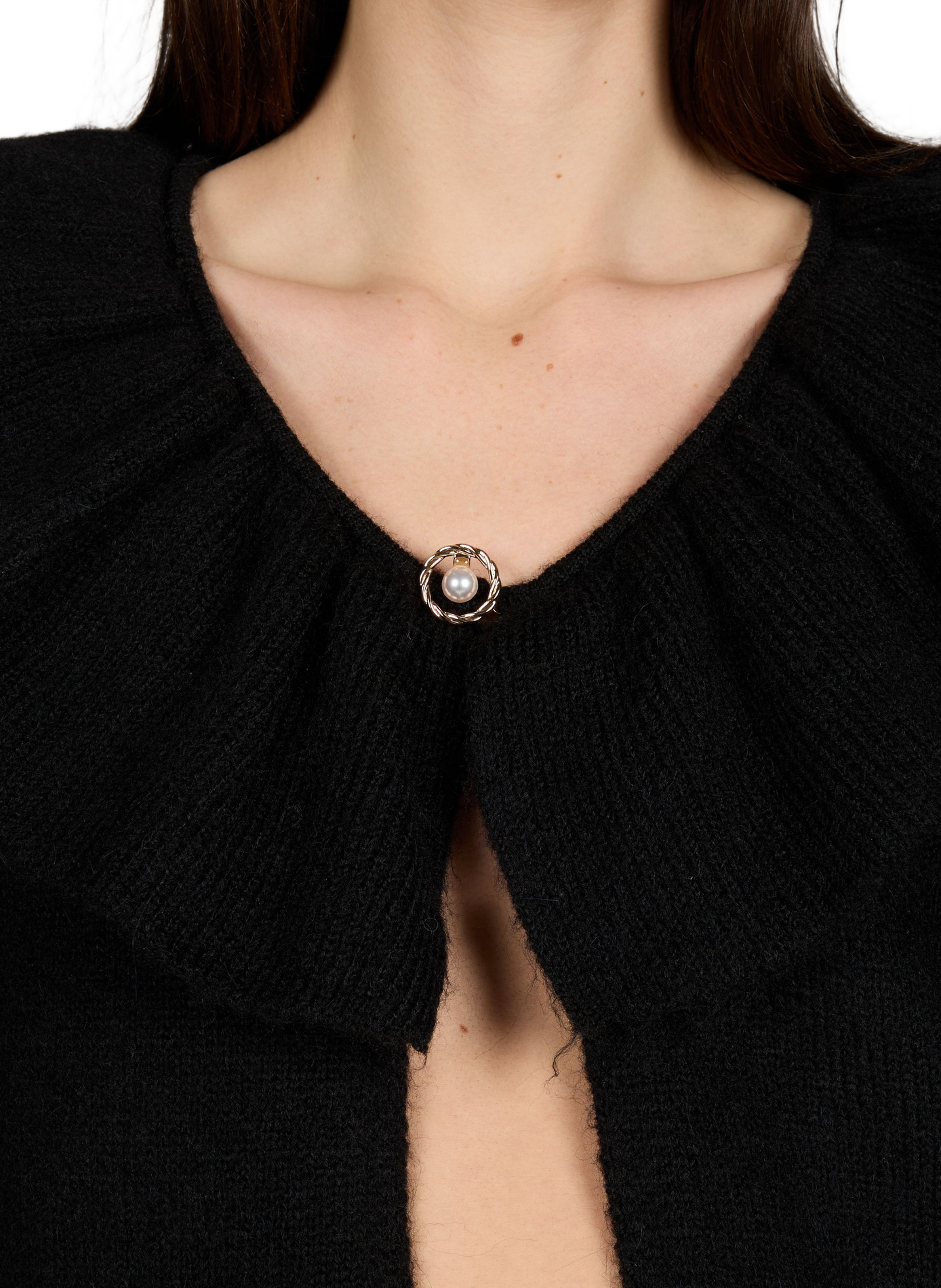 Cardigan col volanté OBJECT Noir