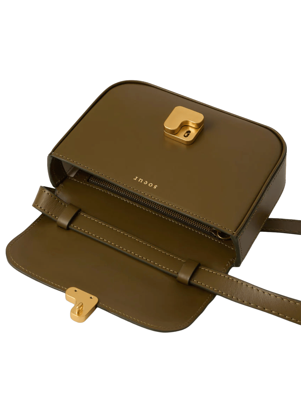 Sac bandoulière en cuir bell SOEUR Kaki