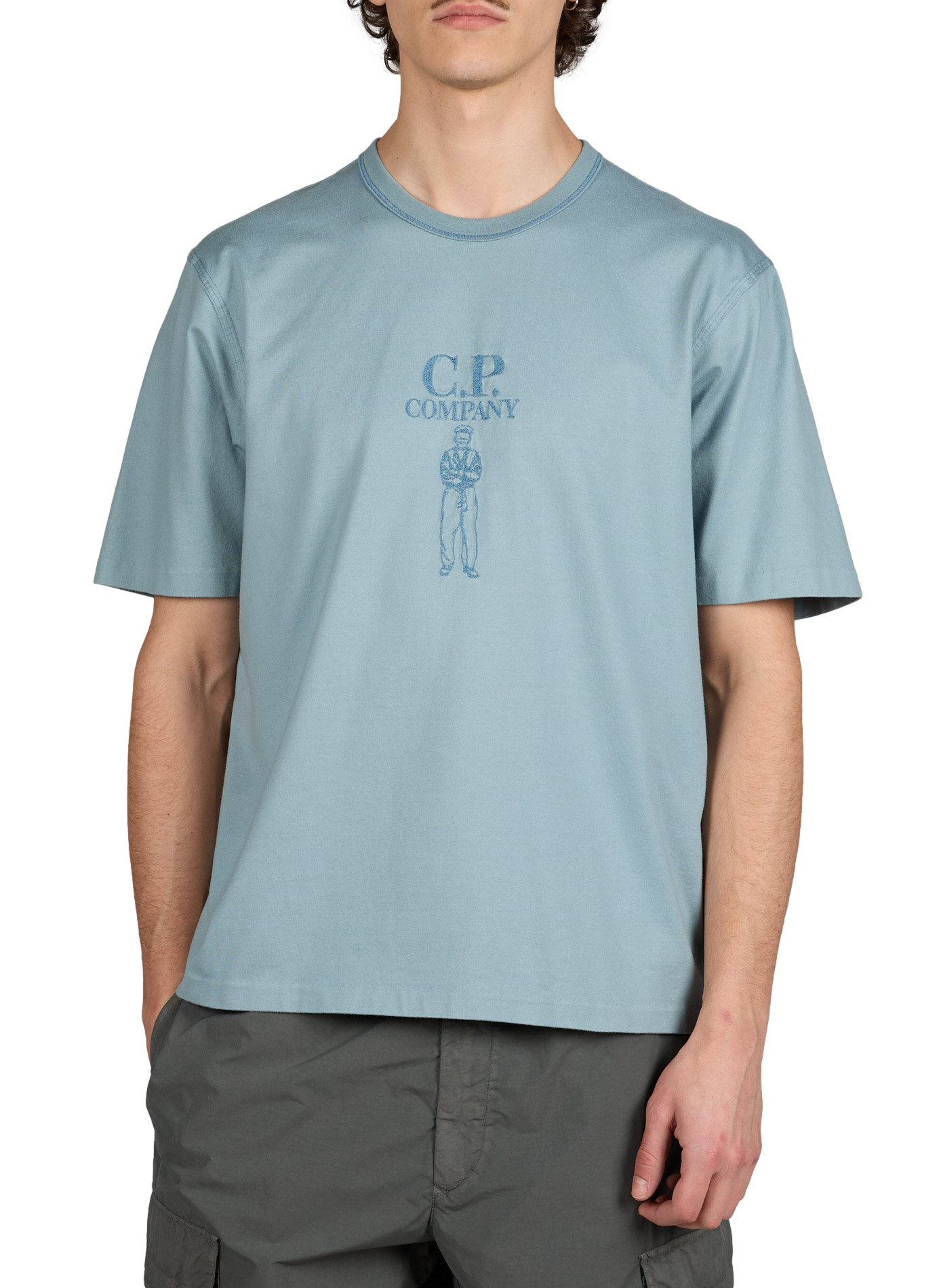 T-shirt en coton CP COMPANY Bleu