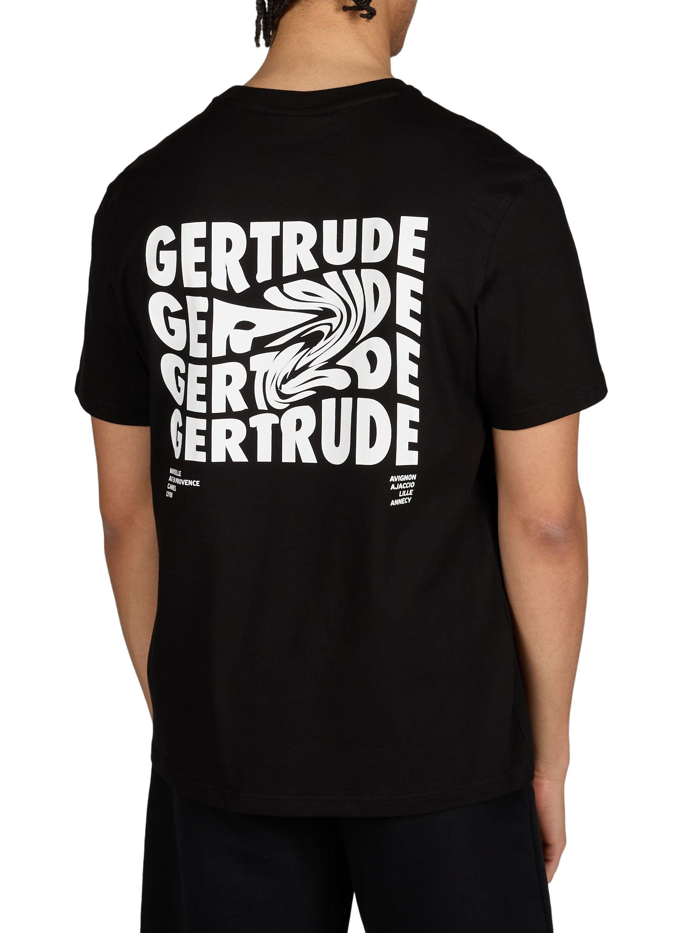 Biker-style cotton t-shirt GERTRUDE ET GASTON Black