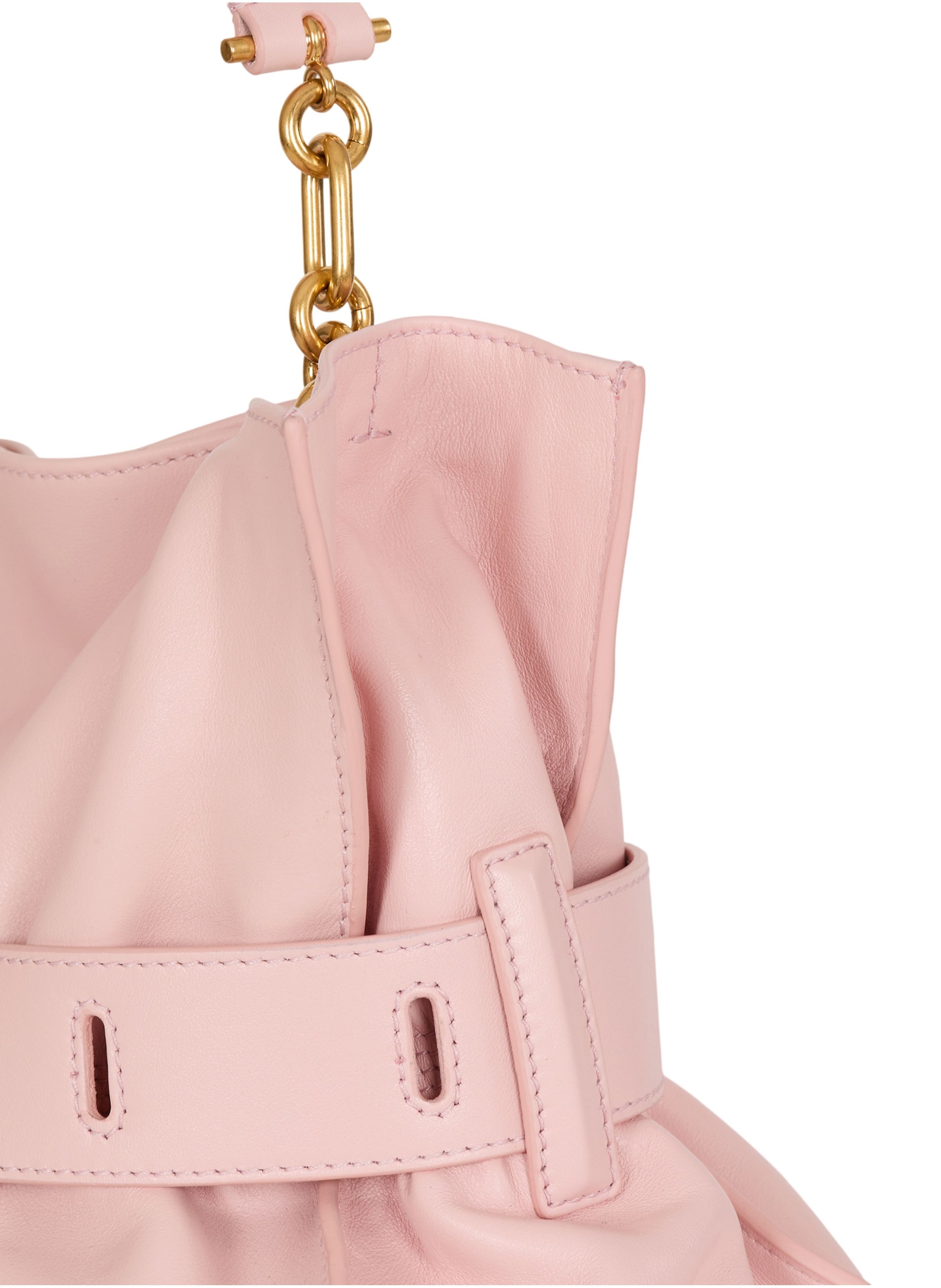 Sac anthem medium en cuir lisse BALMAIN Rose
