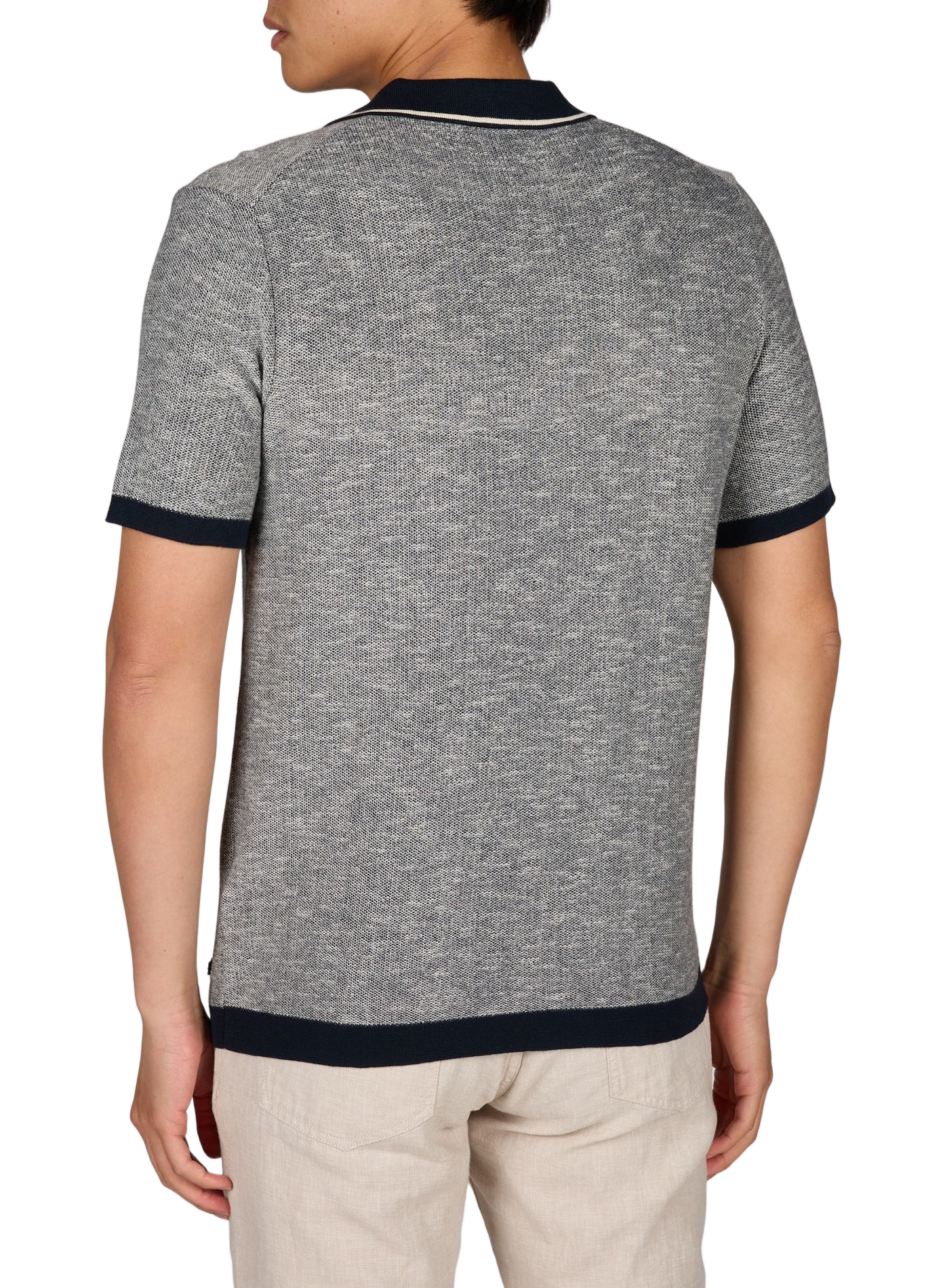 Polo in maglia con bordo contrastante in cotone PIERRE CARDIN Blu