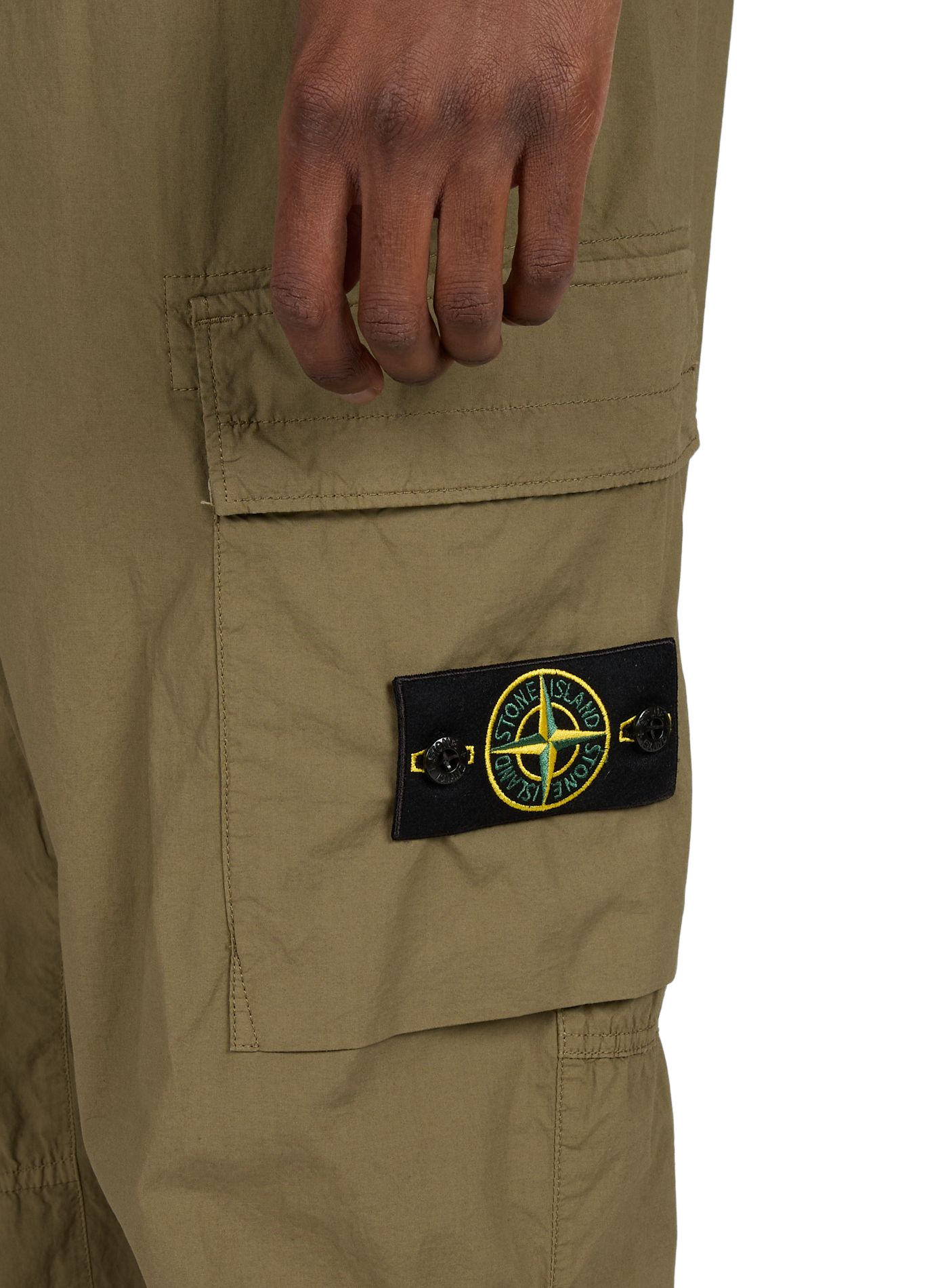 Cargo pants with elastic waist and ankles in a cotton blend STONE ISLAND Khaki