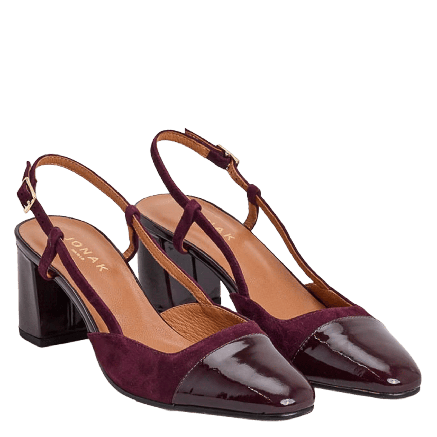 Slingbacks en cuir bi-matière dhapop | Rouge JONAK Femme