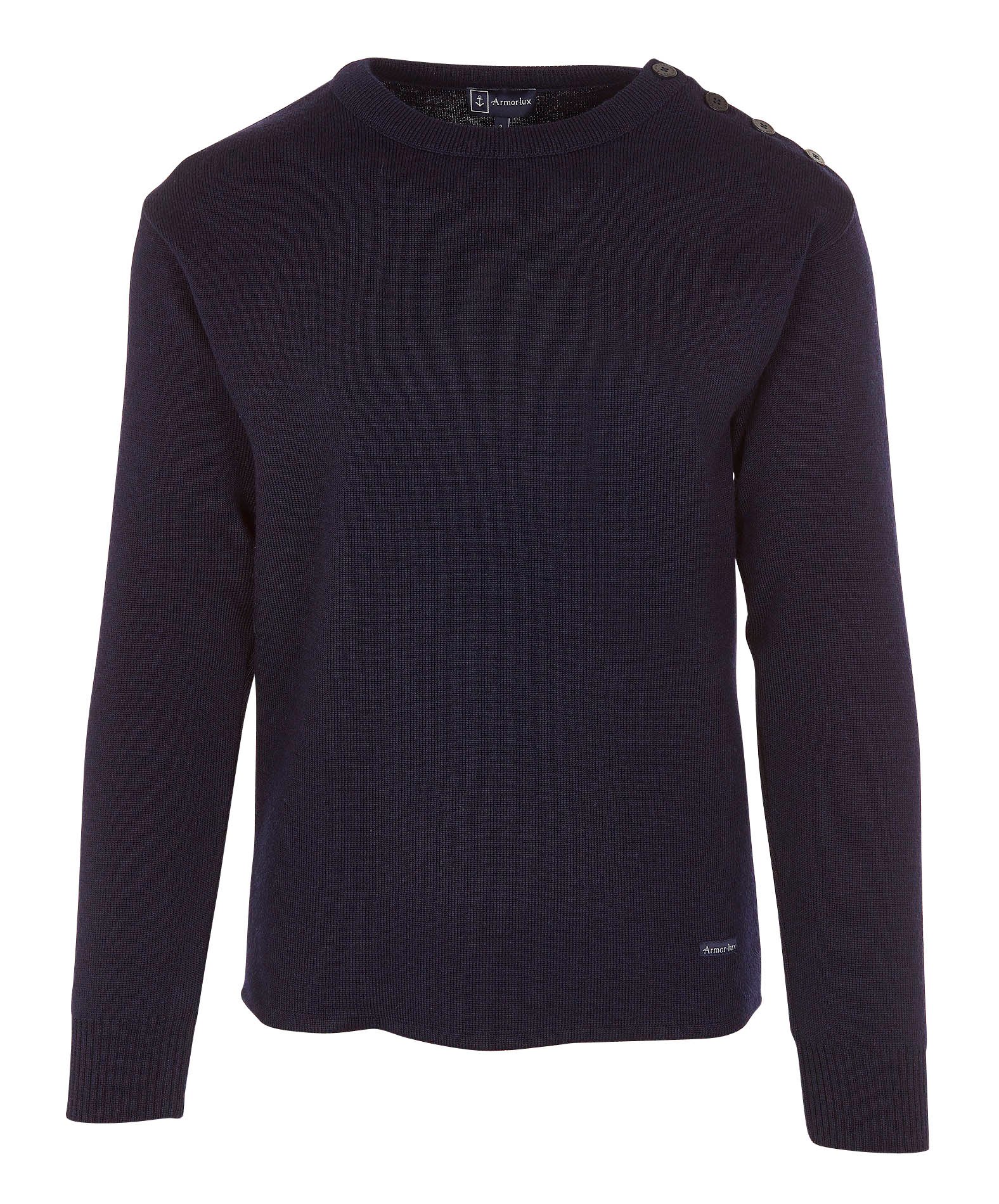 Pull col rond regular-fit en laine | Bleu ARMOR-LUX Homme