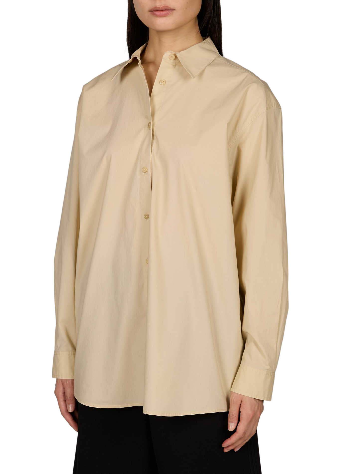 Loose-fit cotton shirt TOTEME Beige