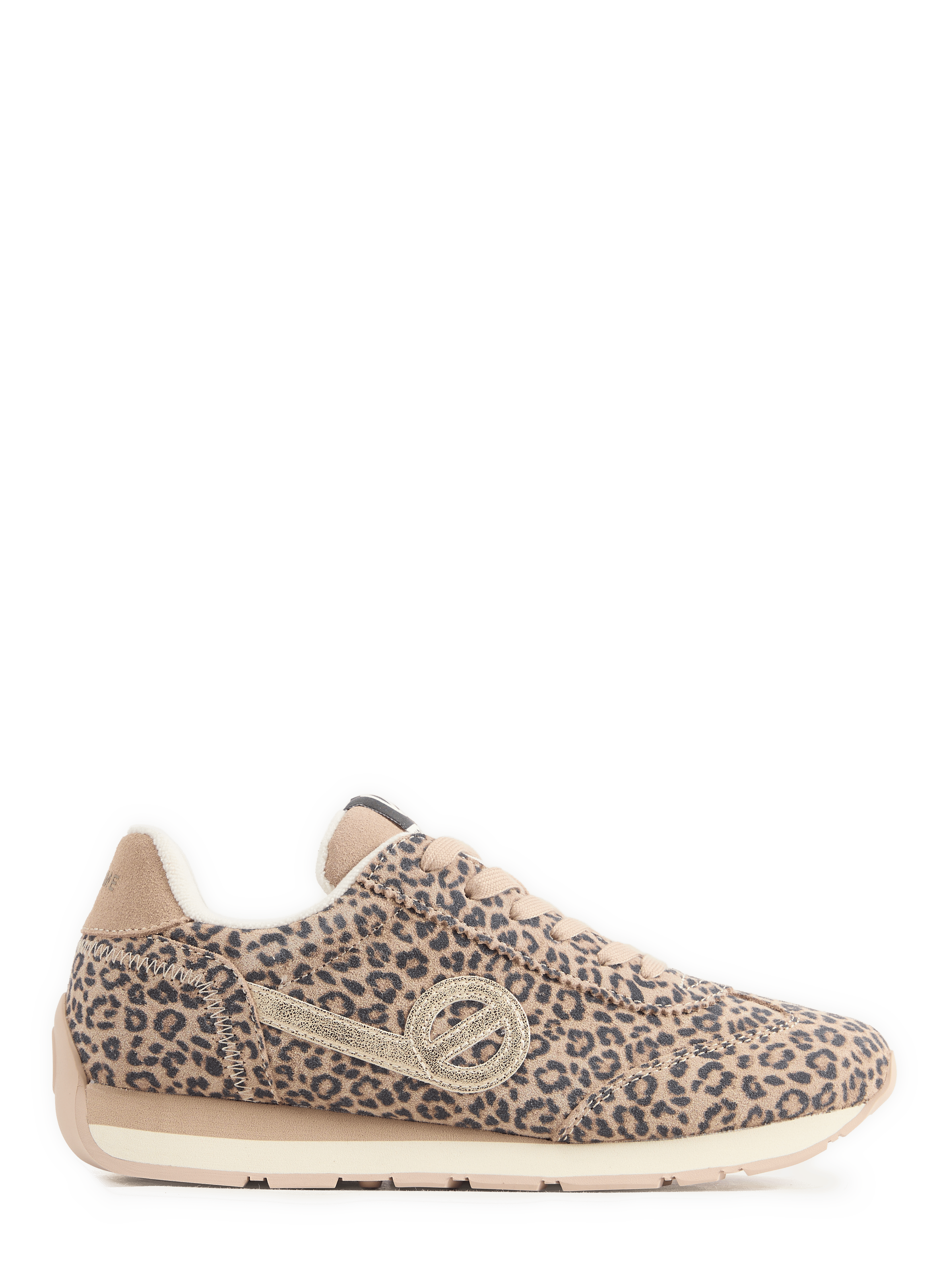 Mixed leather low-top sneakers NO NAME Beige