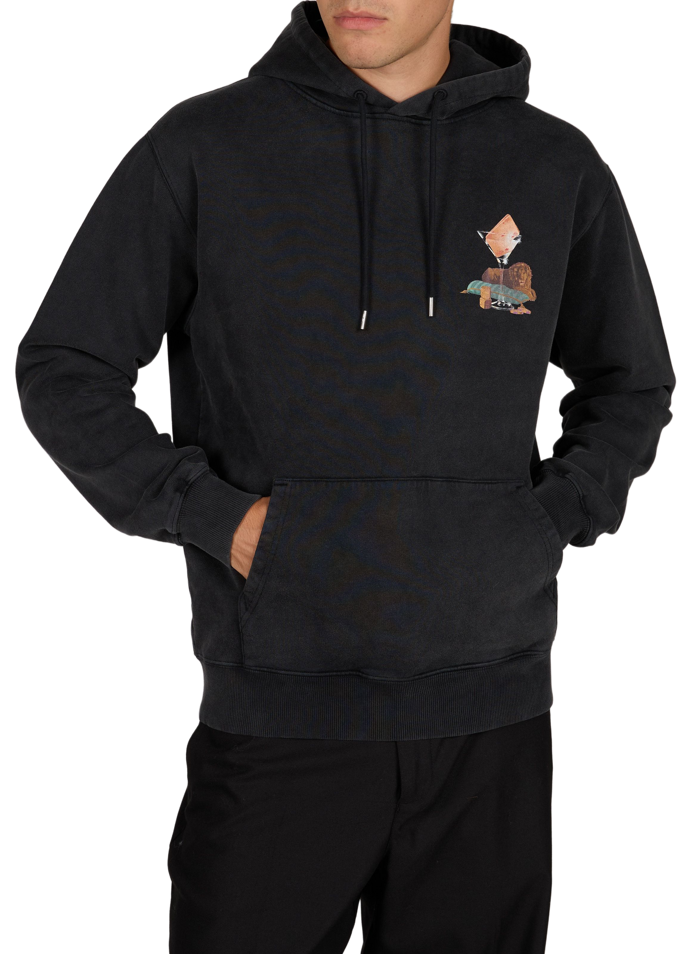 Sweat droit en coton DROLE DE MONSIEUR Noir