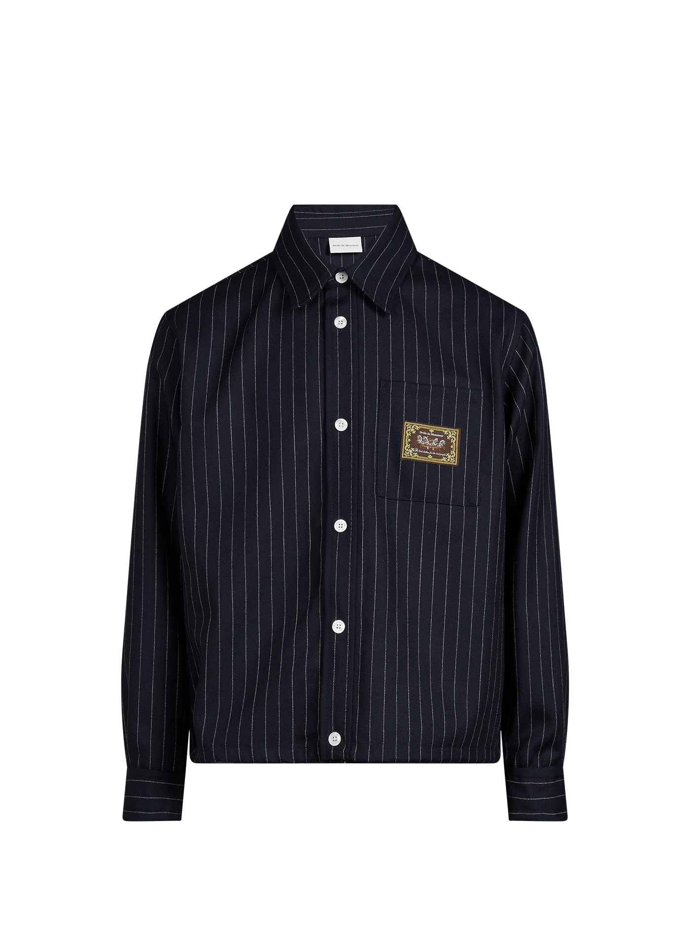Oversized striped wool shirt DROLE DE MONSIEUR Blue